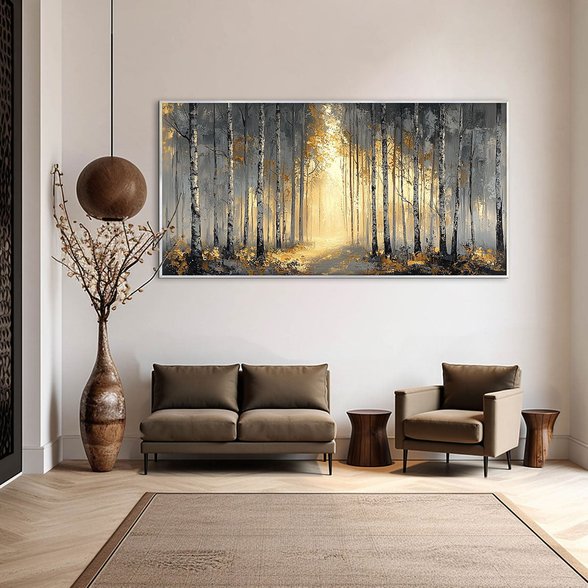 GOLDEN WOODS: Atmospheric Forest Landscape Oil Painting - Image 7