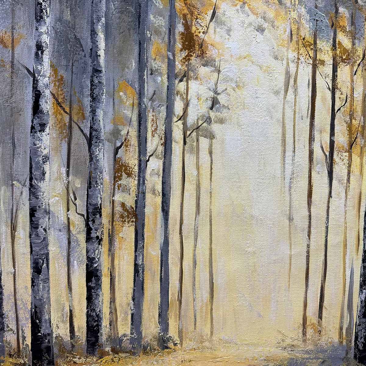 GOLDEN WOODS: Atmospheric Forest Landscape Oil Painting - Image 3