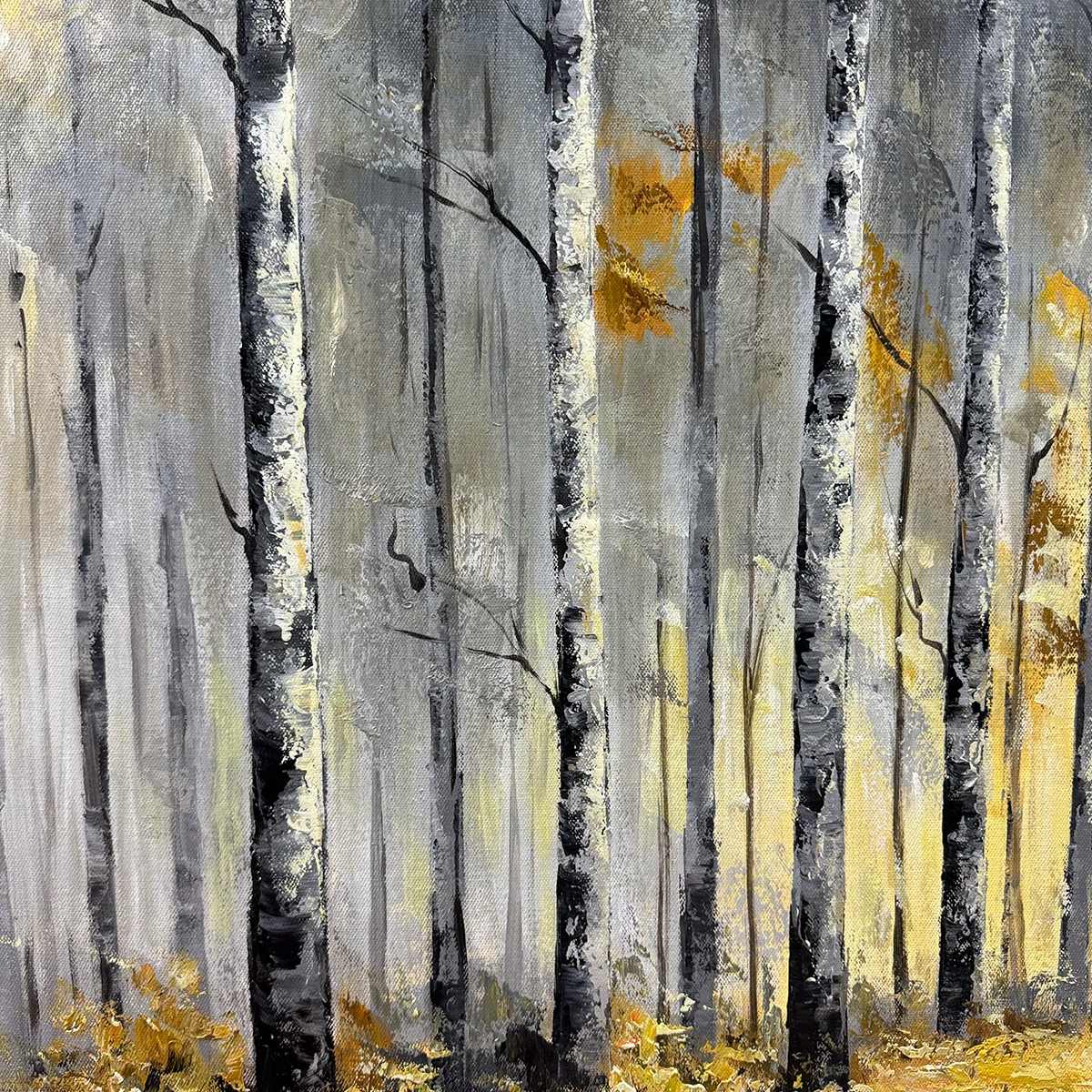 GOLDEN WOODS: Atmospheric Forest Landscape Oil Painting - Image 5
