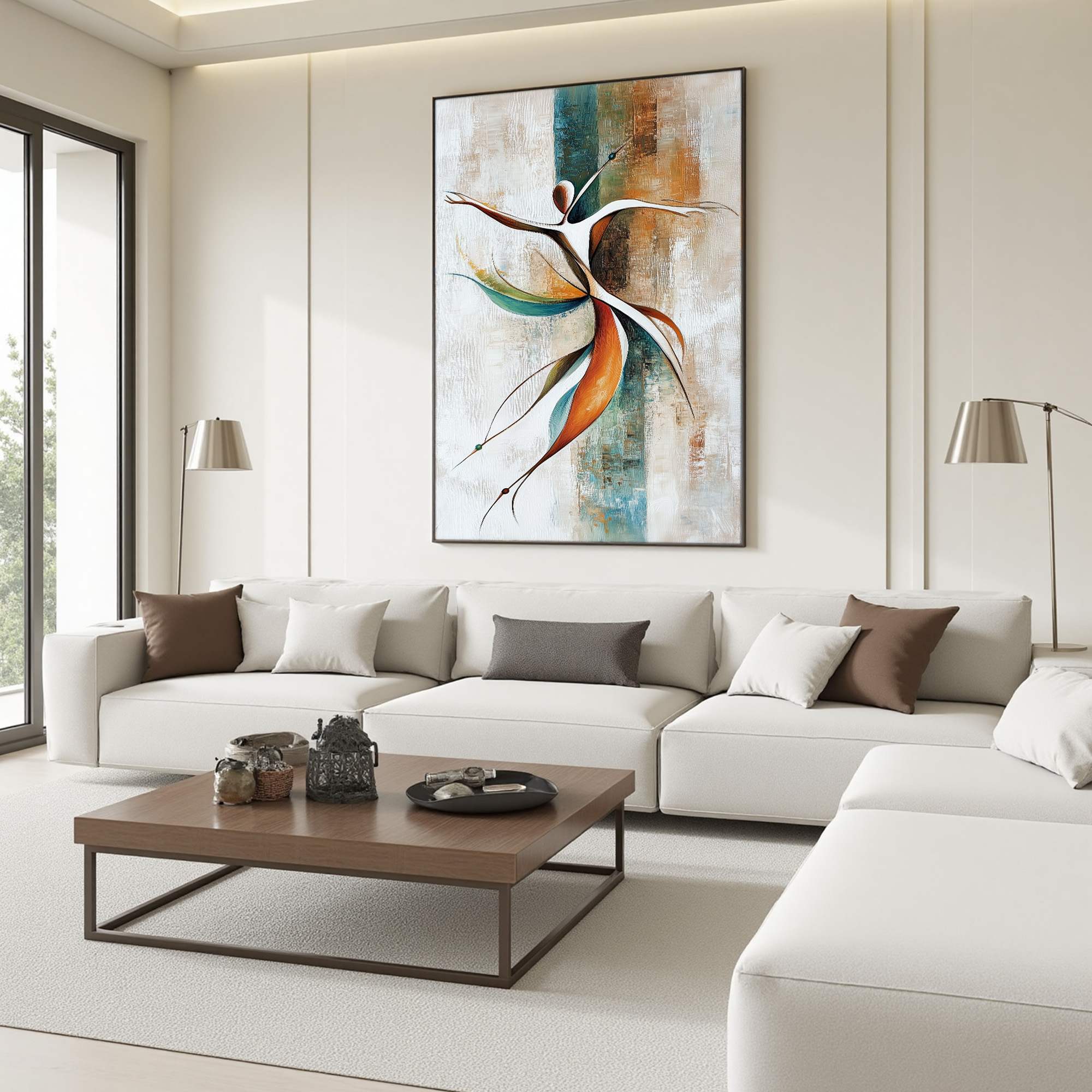 GRACE IN MOTION: Expressive Abstract Figure Oil Painting - Image 3