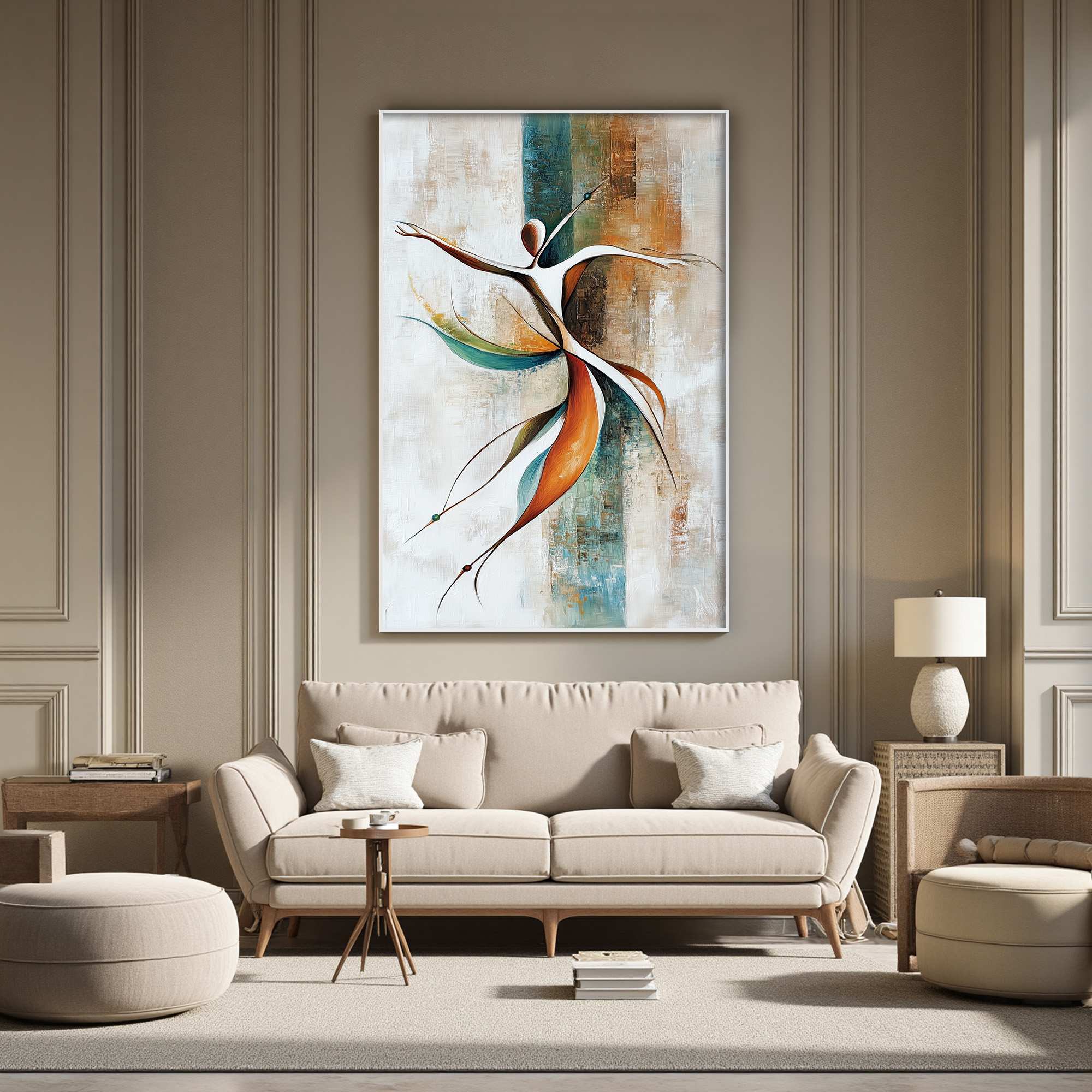 GRACE IN MOTION: Expressive Abstract Figure Oil Painting - Image 4