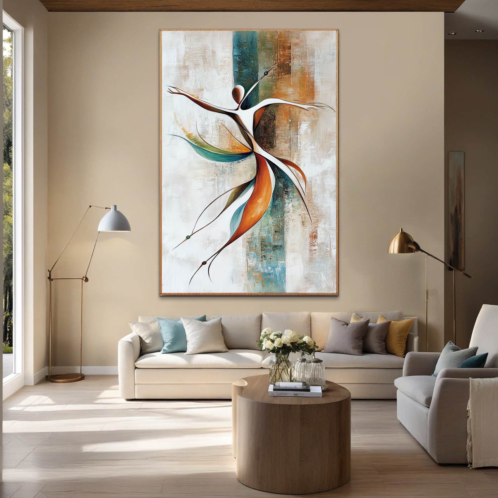 GRACE IN MOTION: Expressive Abstract Figure Oil Painting - Image 5