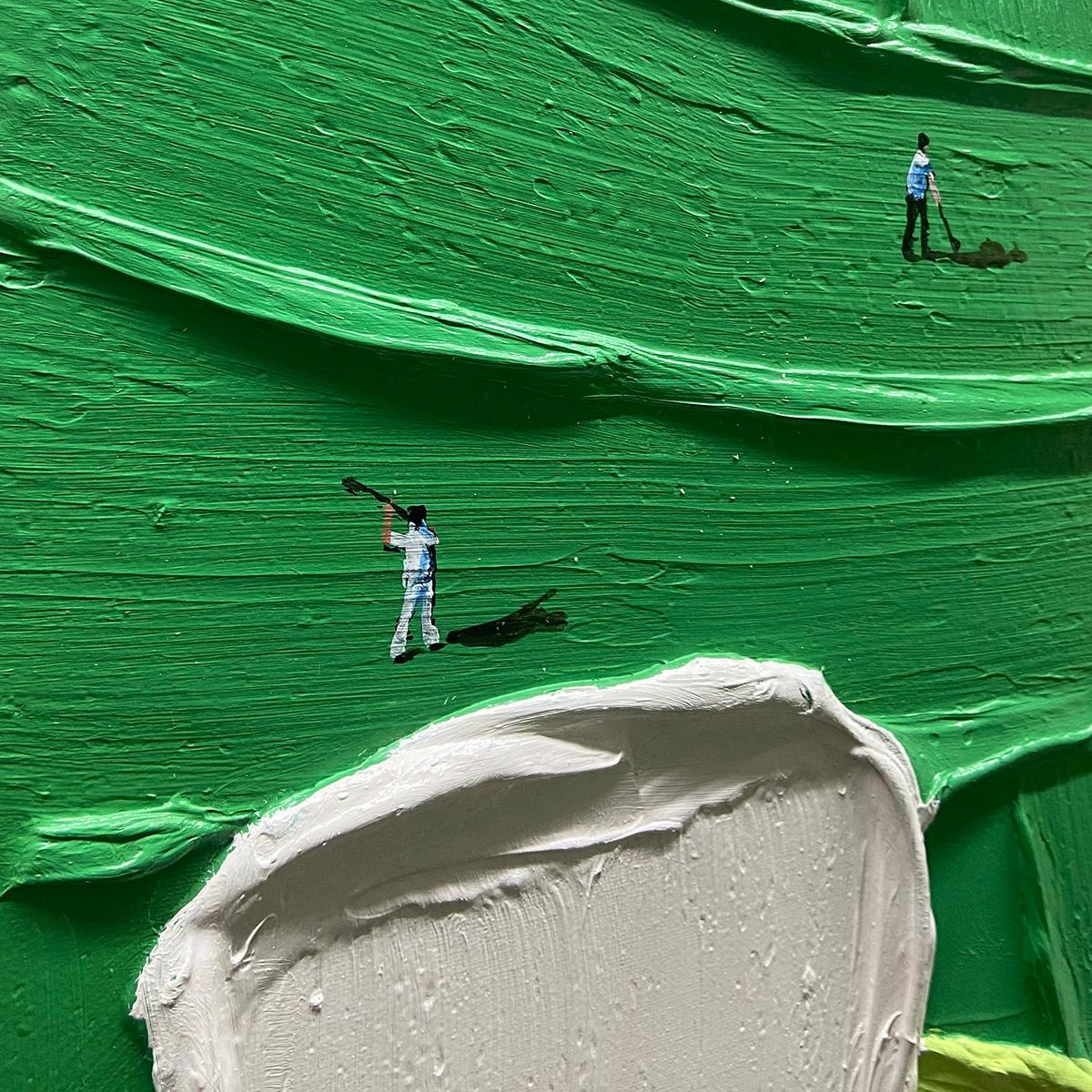 GREEN SWING: Textured Impasto Golf Scene Painting - Image 3