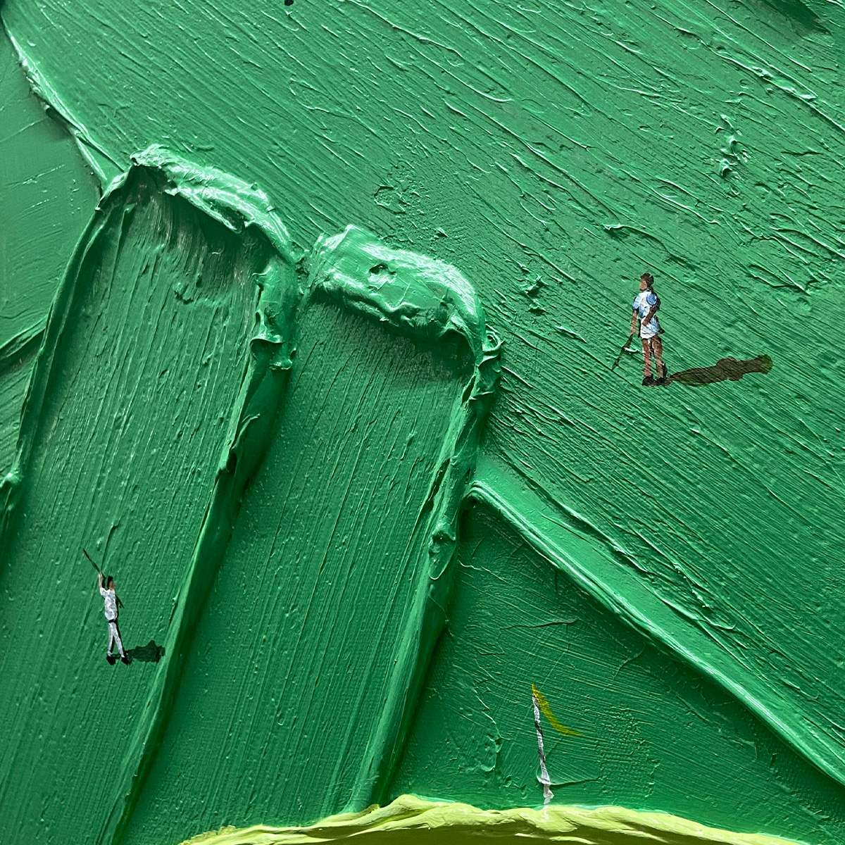 GREEN SWING: Textured Impasto Golf Scene Painting - Image 5