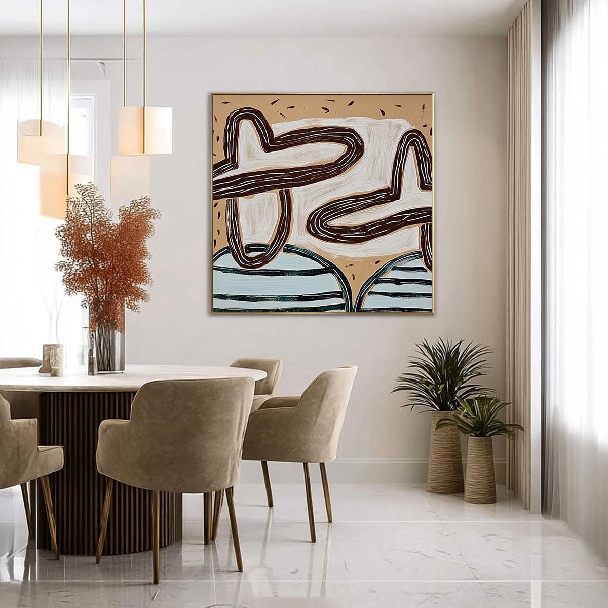 GROUNDED FLOW: Wabi Sabi Inspired Abstract Painting with Earthy Tones - Image 4