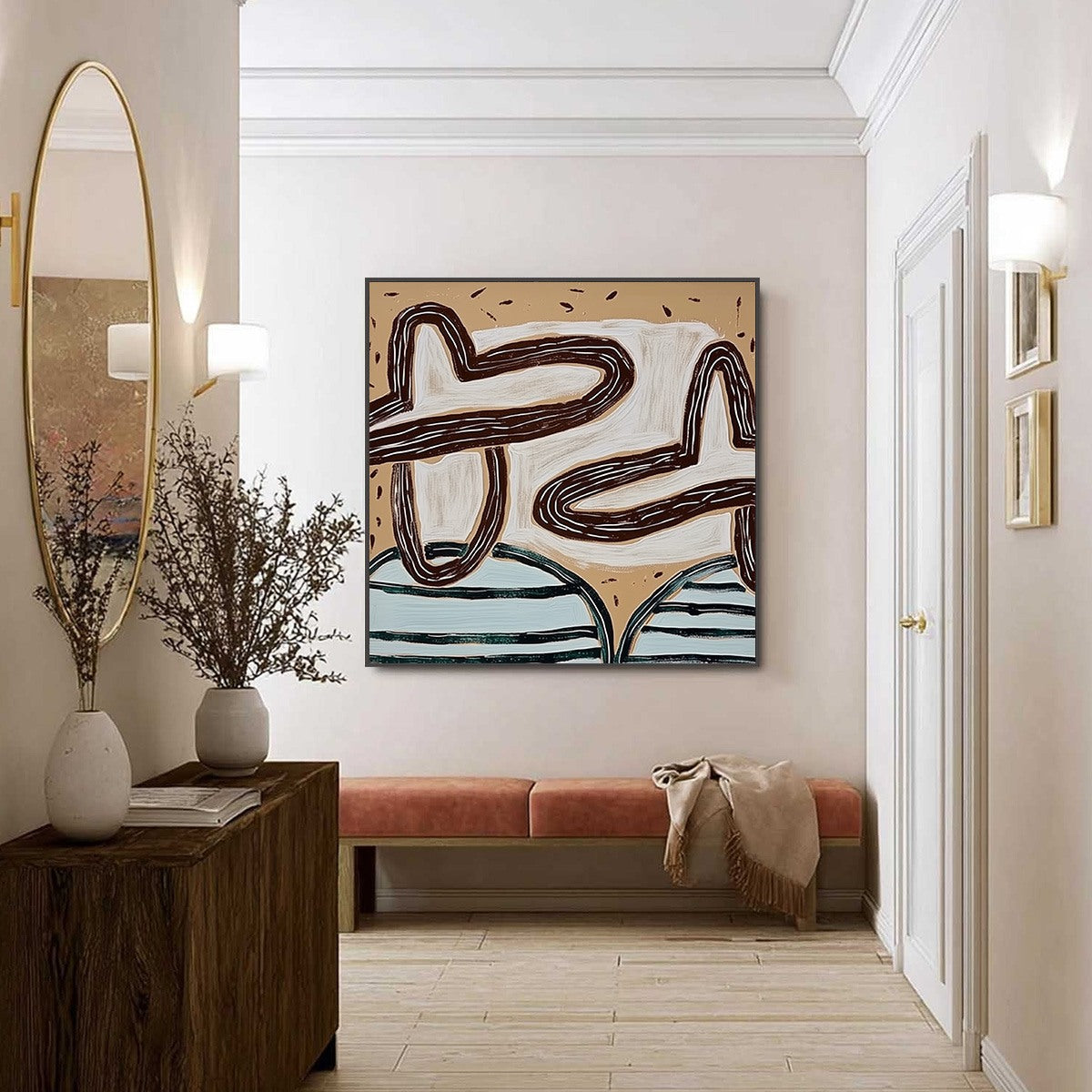 GROUNDED FLOW: Wabi Sabi Inspired Abstract Painting with Earthy Tones - Image 6