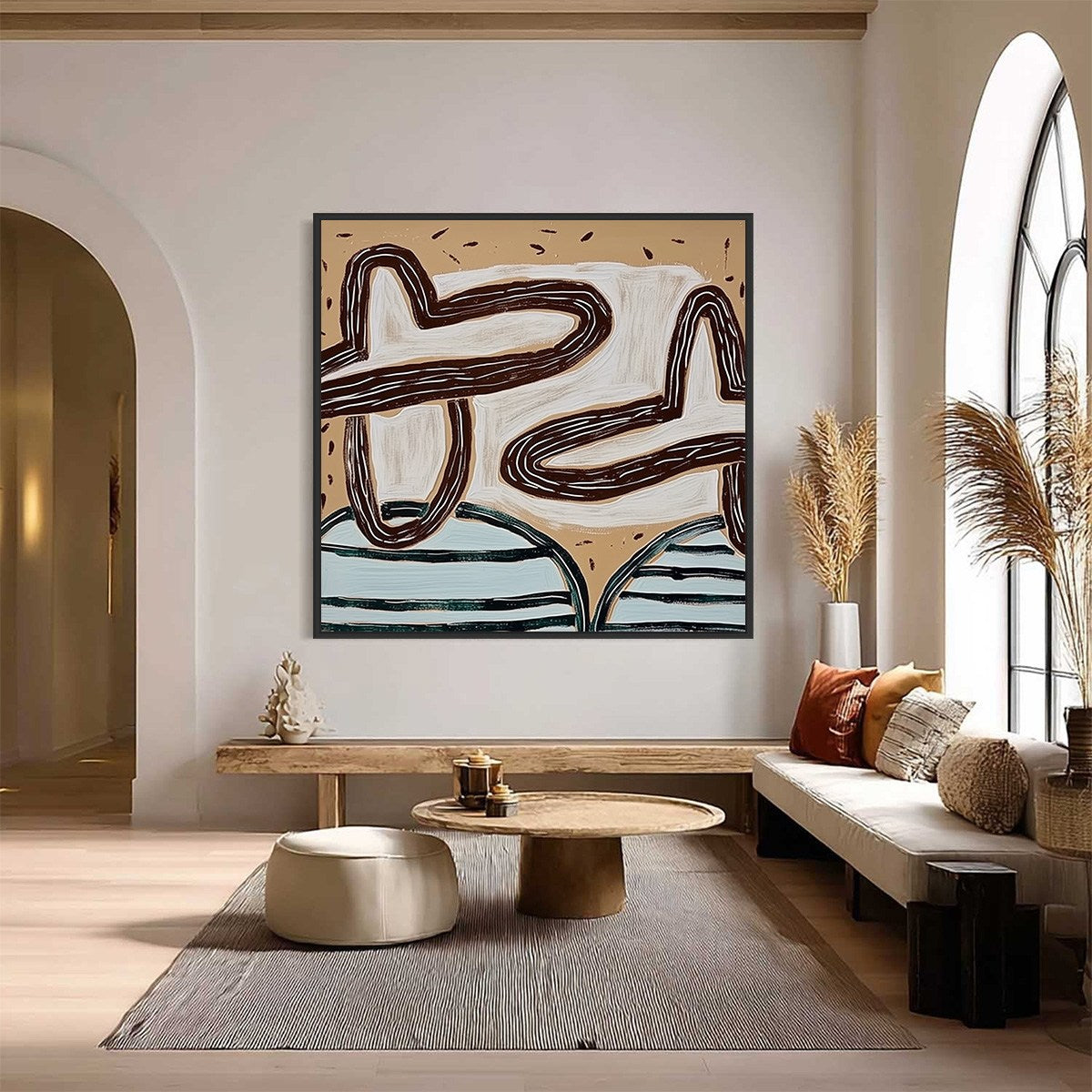 GROUNDED FLOW: Wabi Sabi Inspired Abstract Painting with Earthy Tones - Image 2