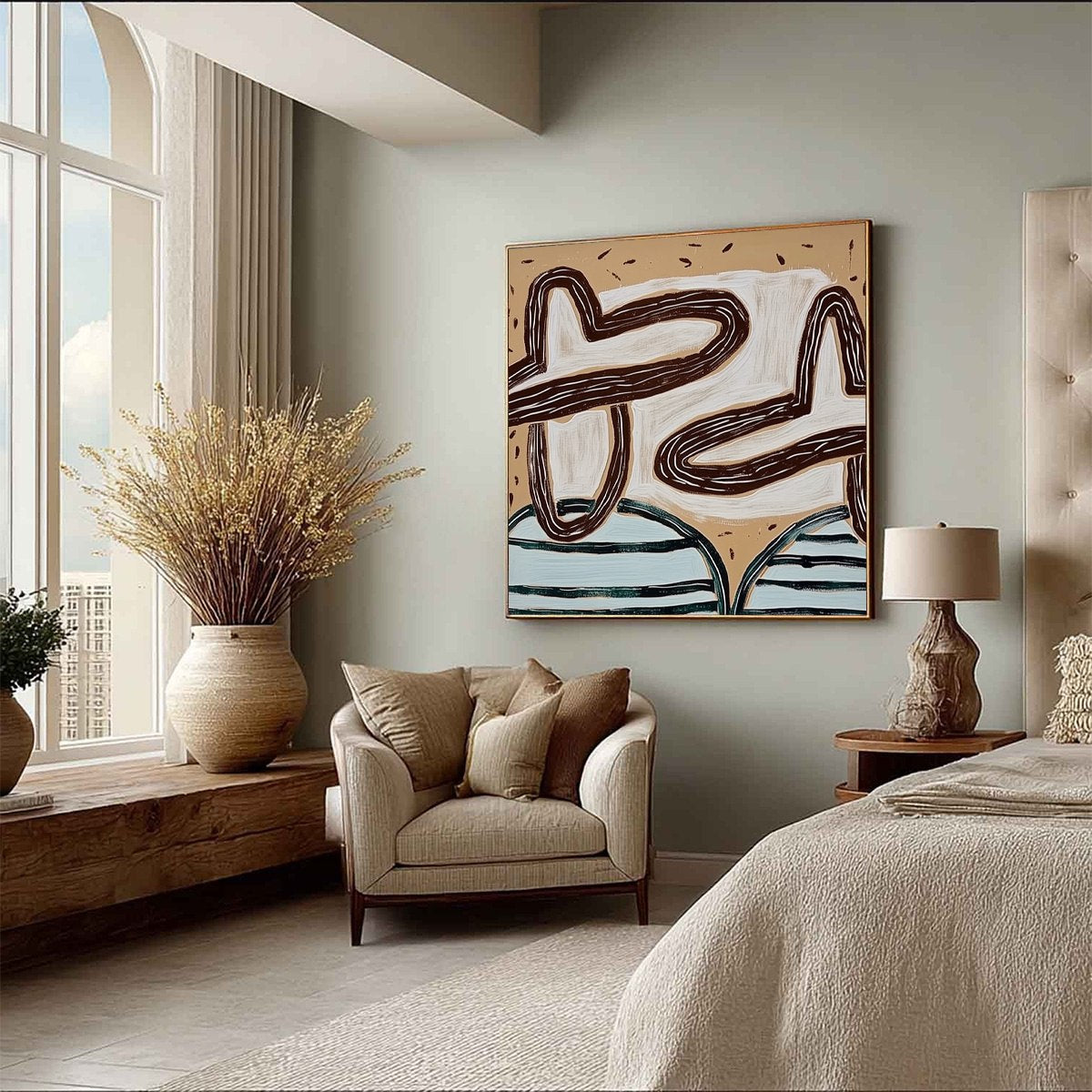 GROUNDED FLOW: Wabi Sabi Inspired Abstract Painting with Earthy Tones - Image 8