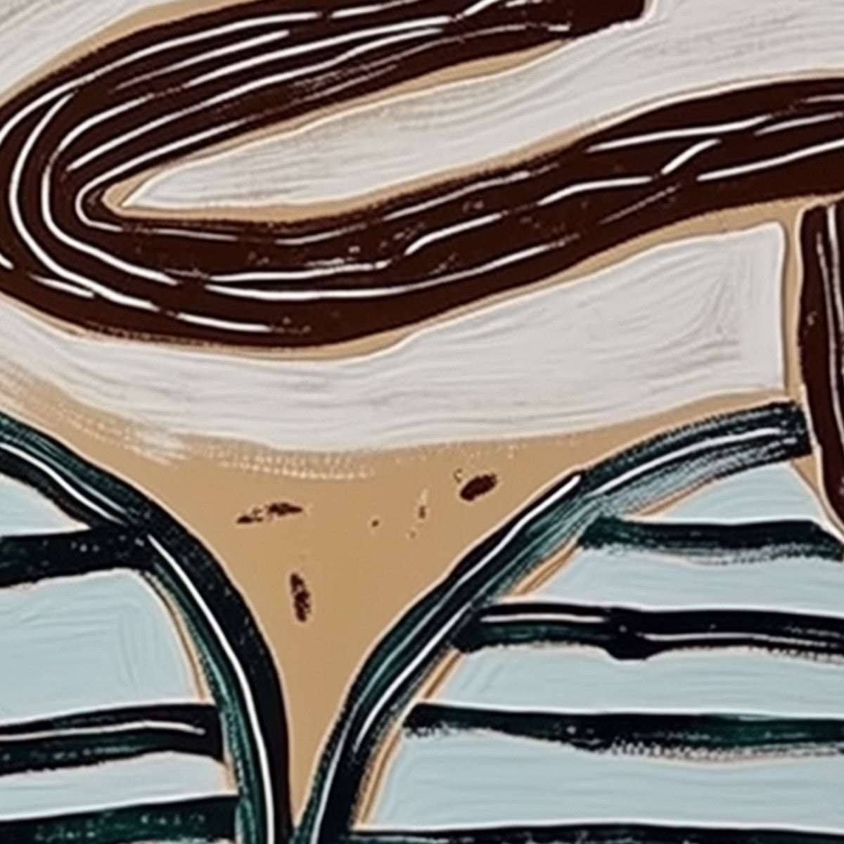 GROUNDED FLOW: Wabi Sabi Inspired Abstract Painting with Earthy Tones - Image 3