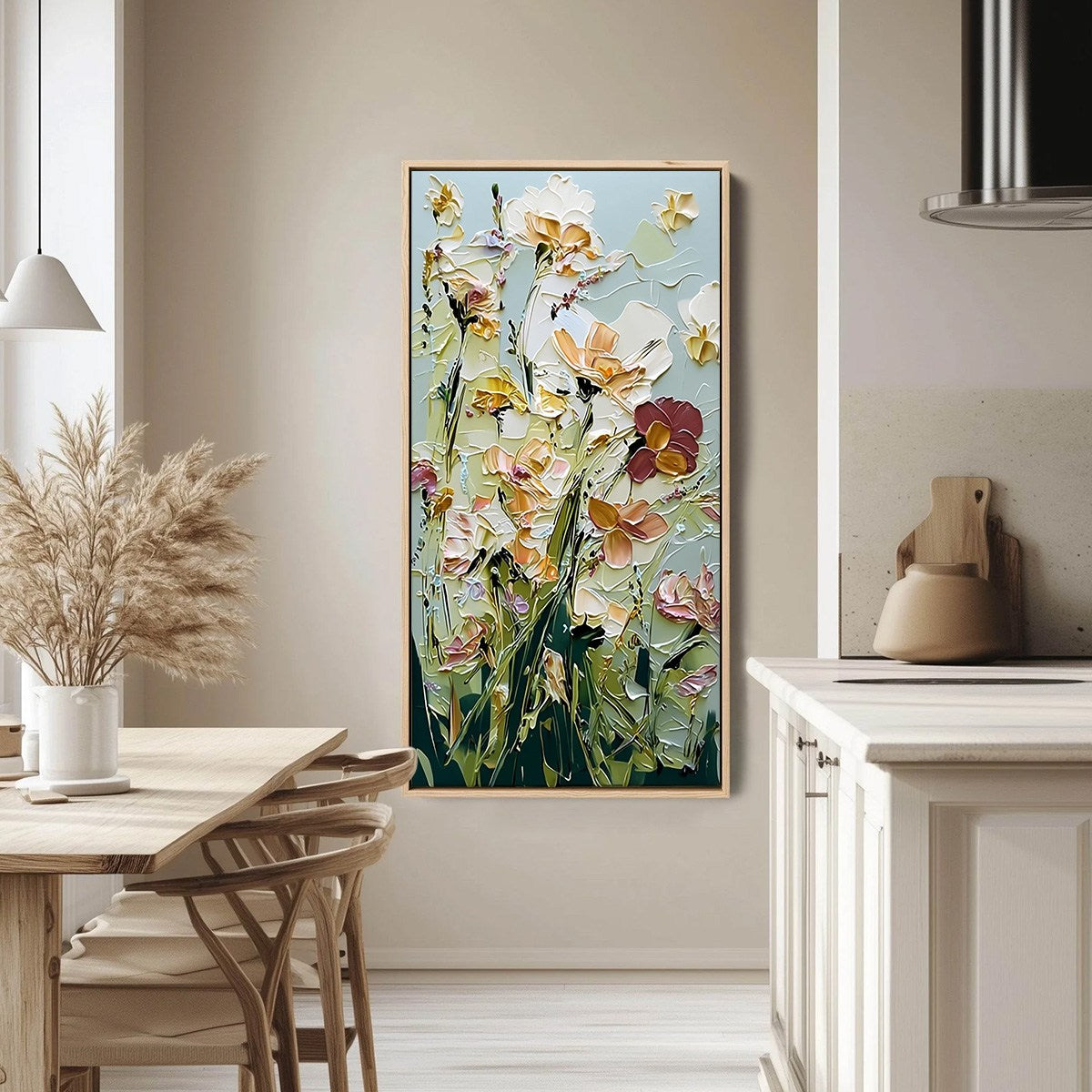 Garden Serenade Impasto Floral Painting | Textured Oil Wall Art - Image 4