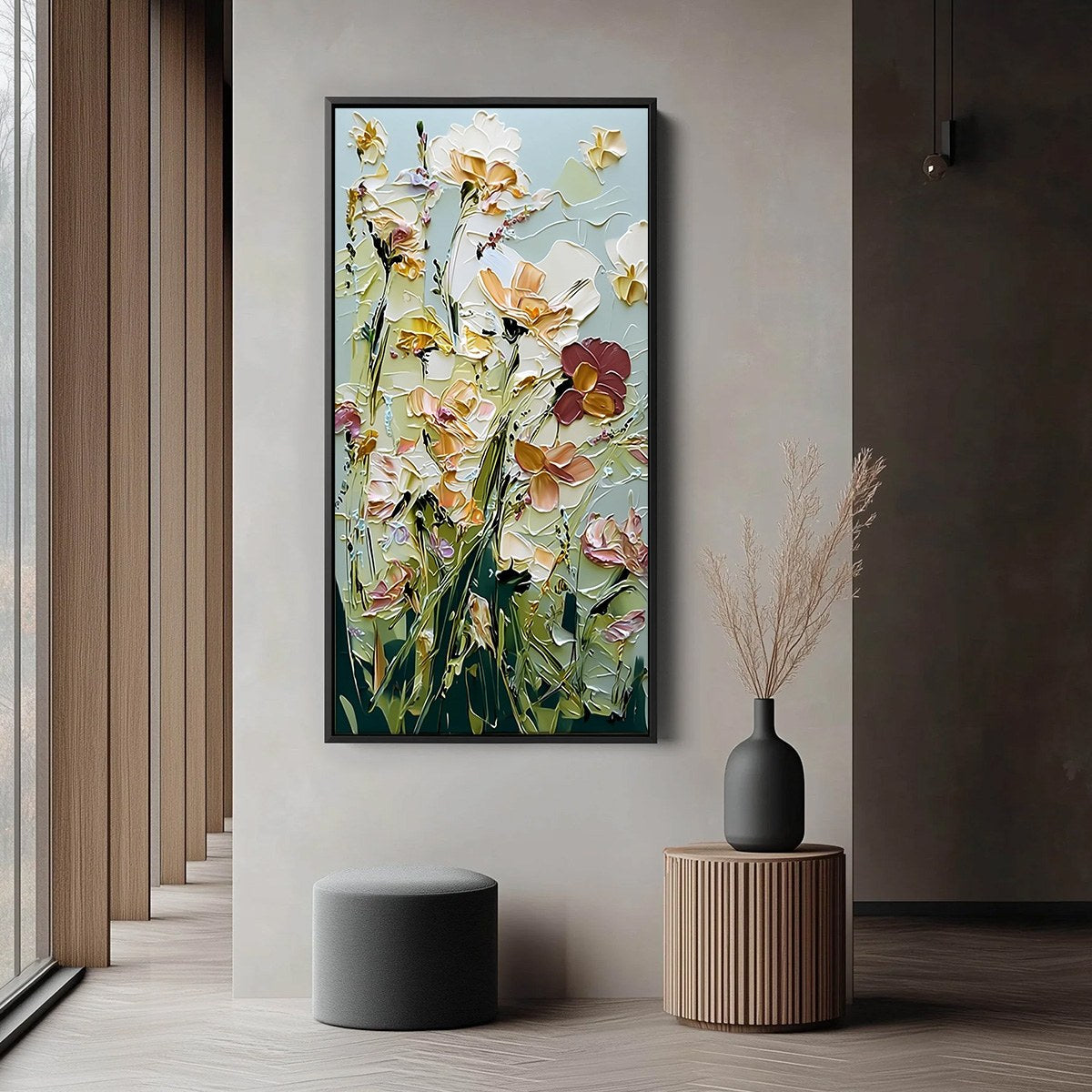 Garden Serenade Impasto Floral Painting | Textured Oil Wall Art - Image 6