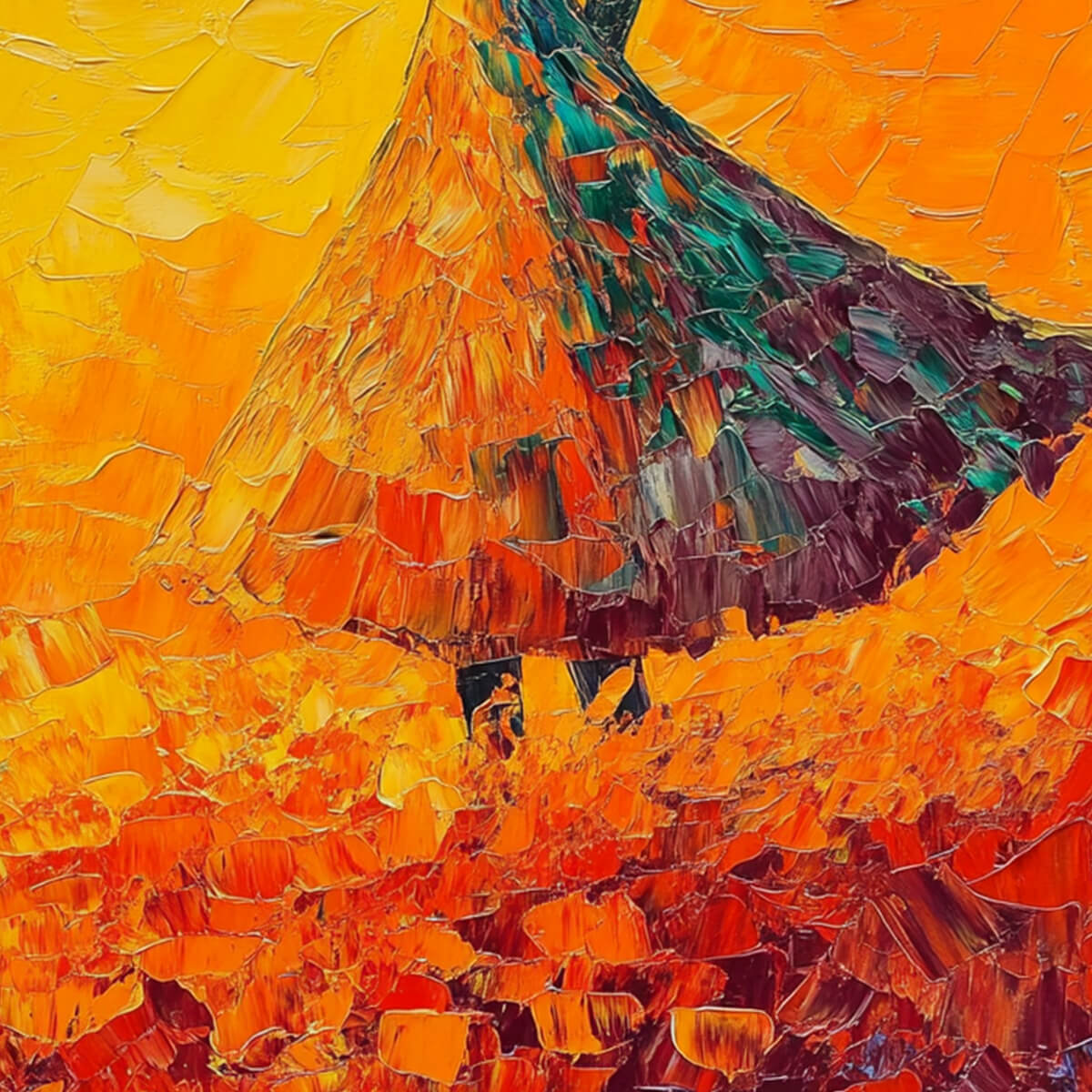 GOLDEN HOUR GRACE: Textured Impasto Figurative Oil Painting of Woman in Field - Image 7