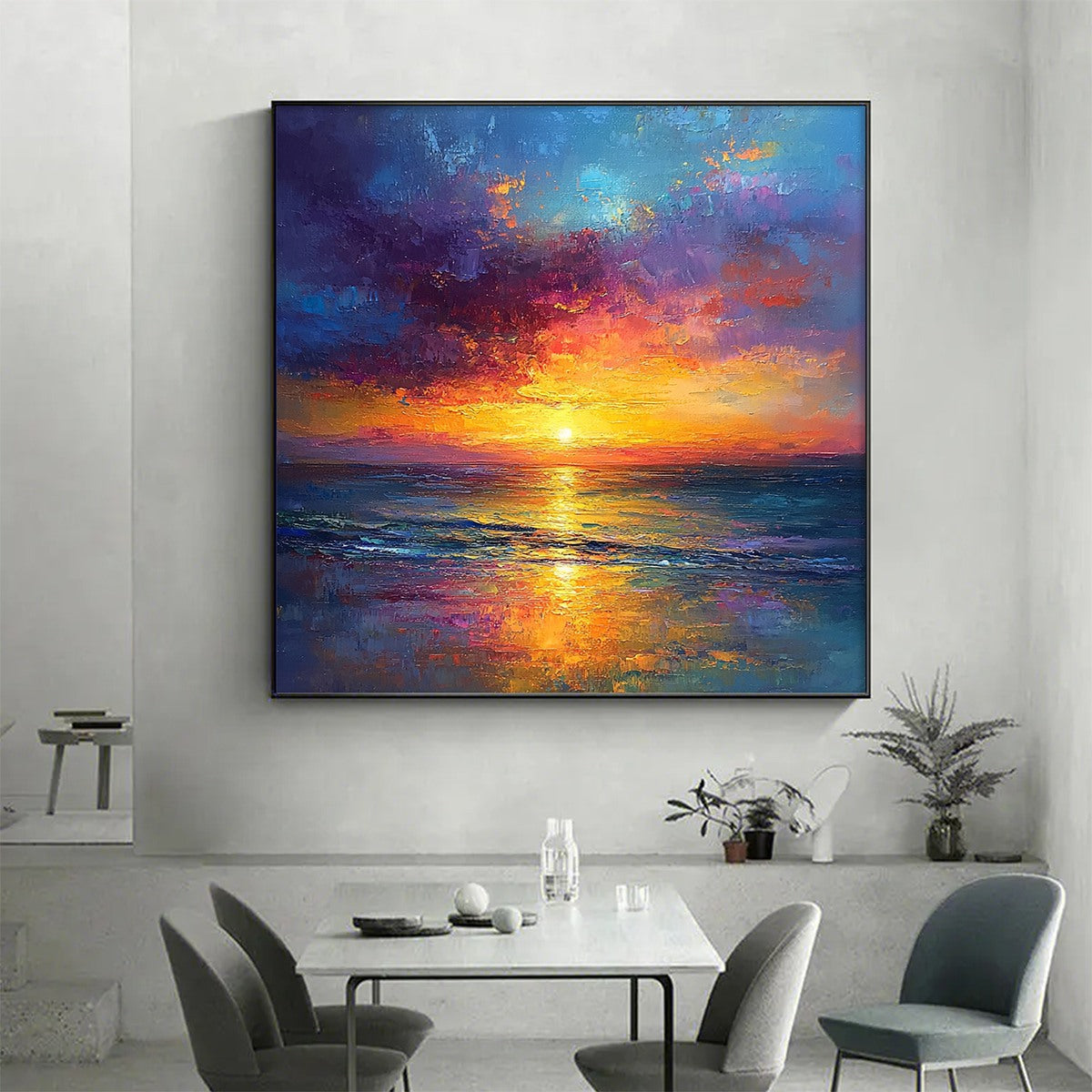 GOLDEN HOUR: Vibrant Sunset Seascape Oil Painting - Image 7