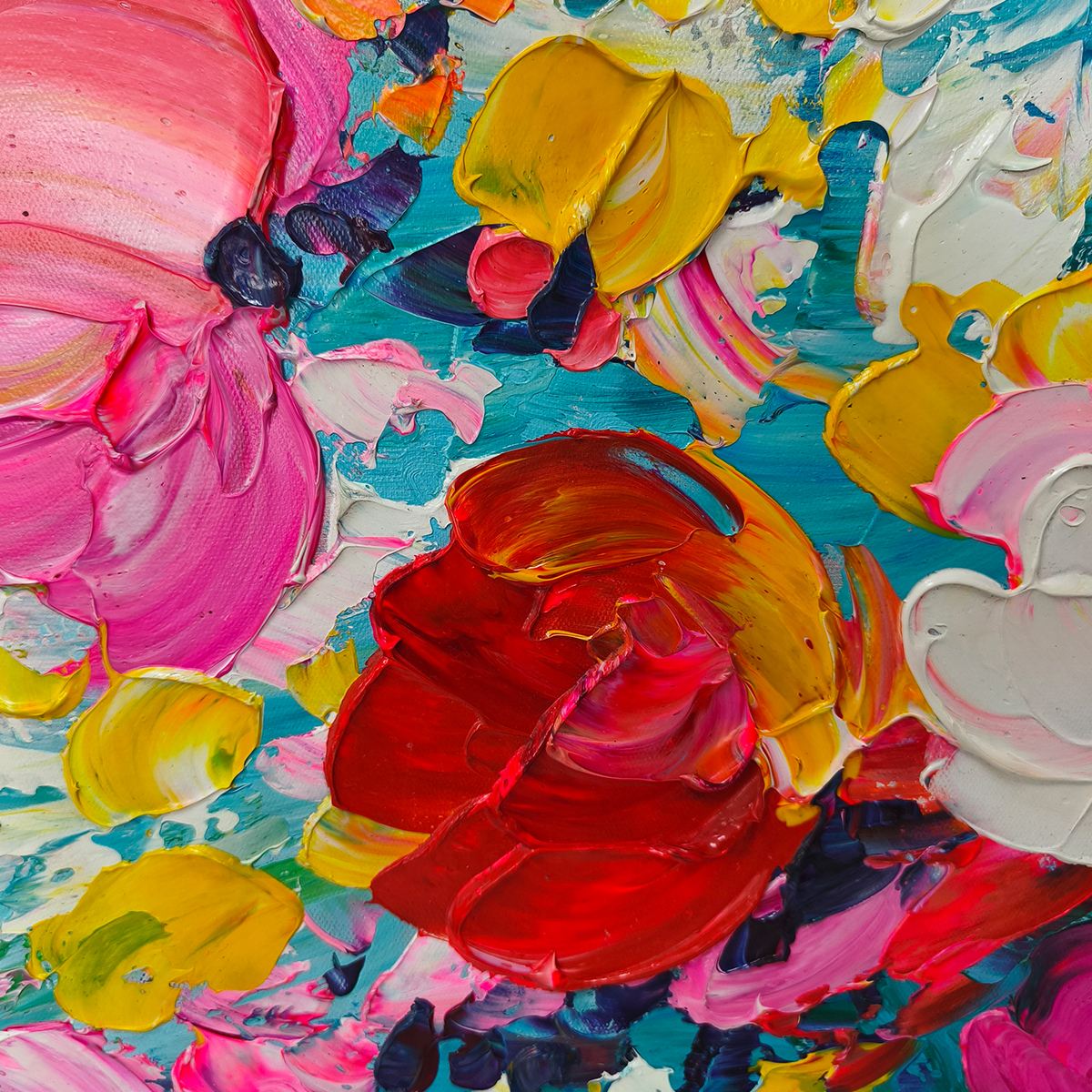 Ready to Ship | RED GARDEN | 20''x40'' | 50x100cm | Wood Frame - Image 4