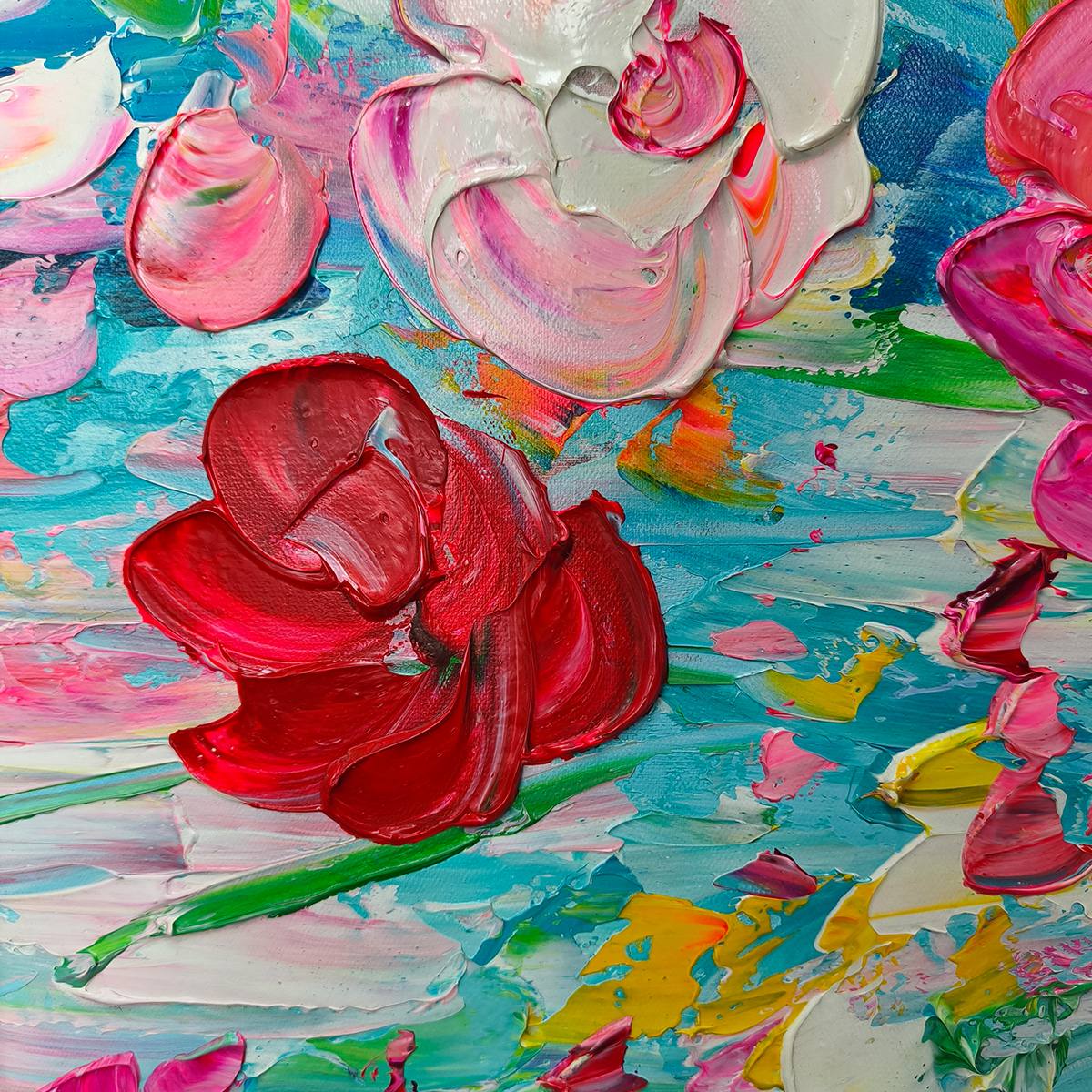 Ready to Ship | RED GARDEN | 20''x40'' | 50x100cm | Wood Frame - Image 5