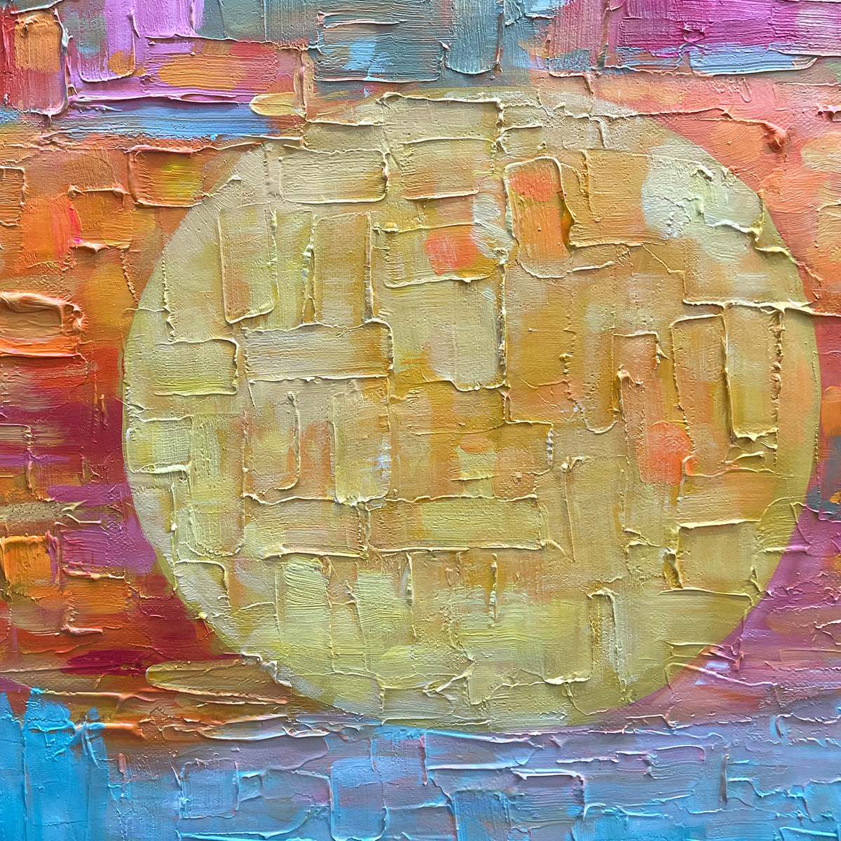 HARVEST MOON: Textured Impasto Landscape Oil Painting - Image 5