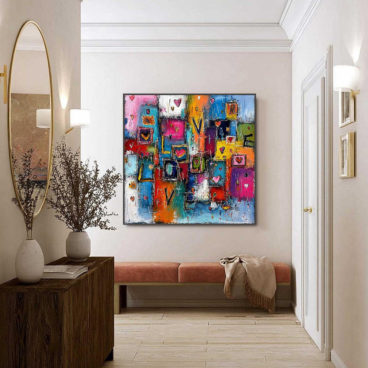 HEARTBEAT SYMPHONY: Colorful Abstract Love & Hearts Impasto Painting - Image 6