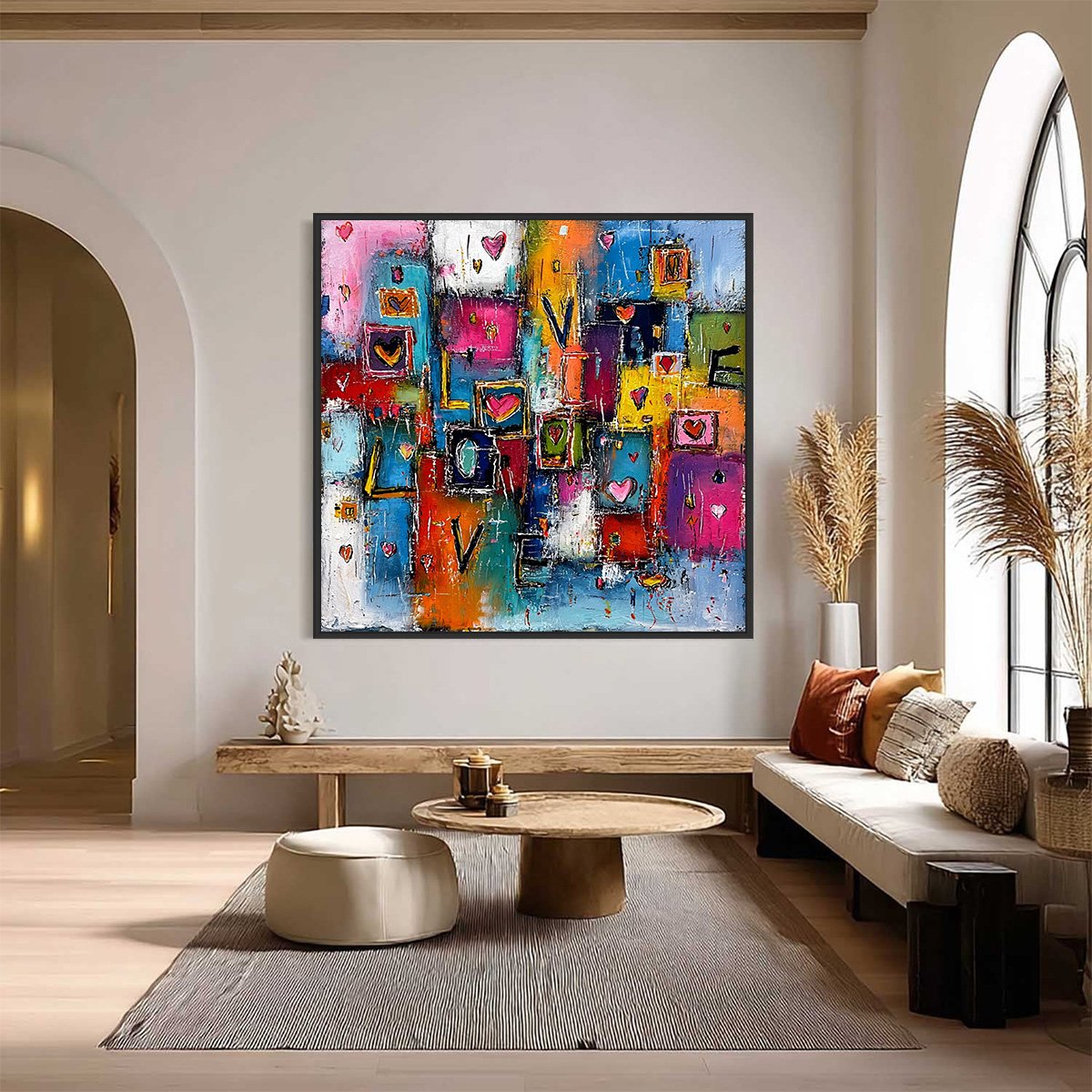 HEARTBEAT SYMPHONY: Colorful Abstract Love & Hearts Impasto Painting - Image 2