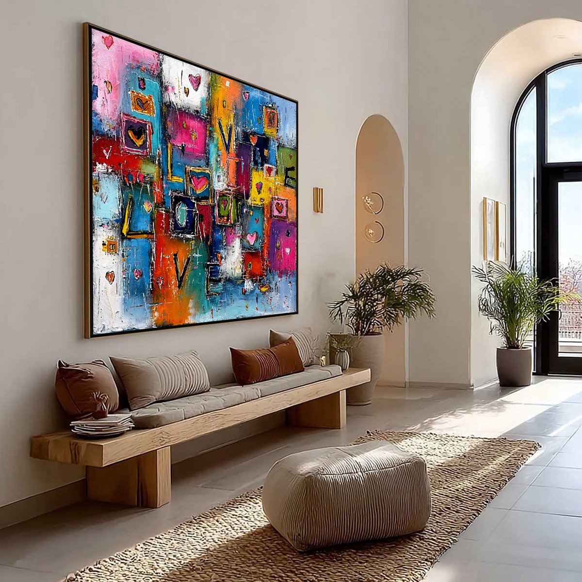 HEARTBEAT SYMPHONY: Colorful Abstract Love & Hearts Impasto Painting - Image 7