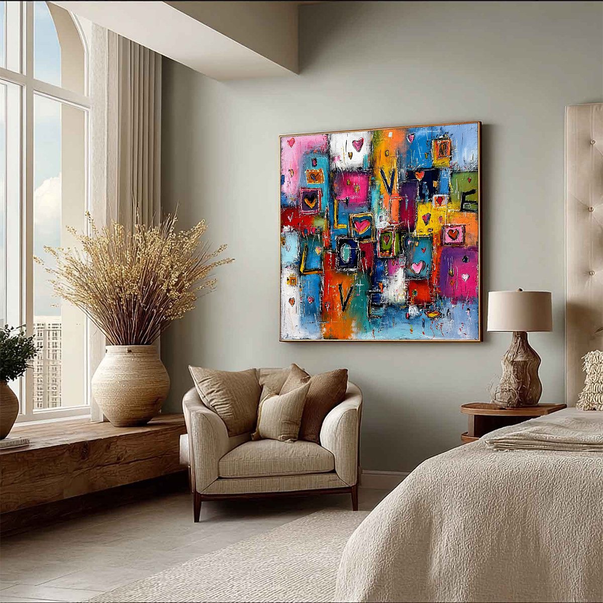 HEARTBEAT SYMPHONY: Colorful Abstract Love & Hearts Impasto Painting - Image 8