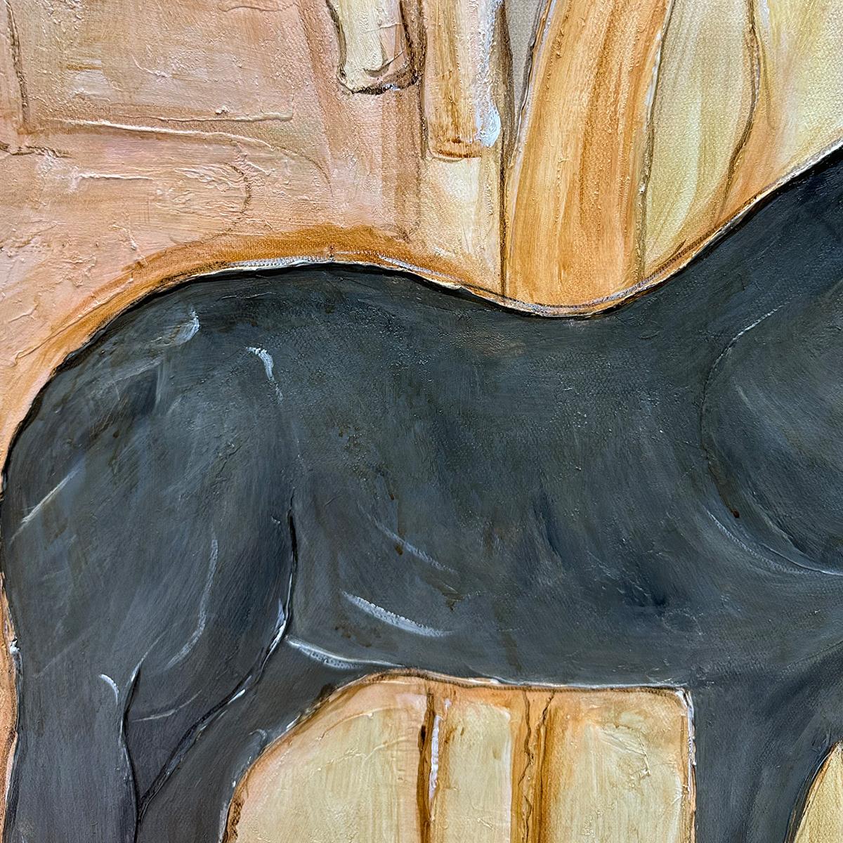 HERD WHISPERS: Figurative Textured Horse Painting - Image 3