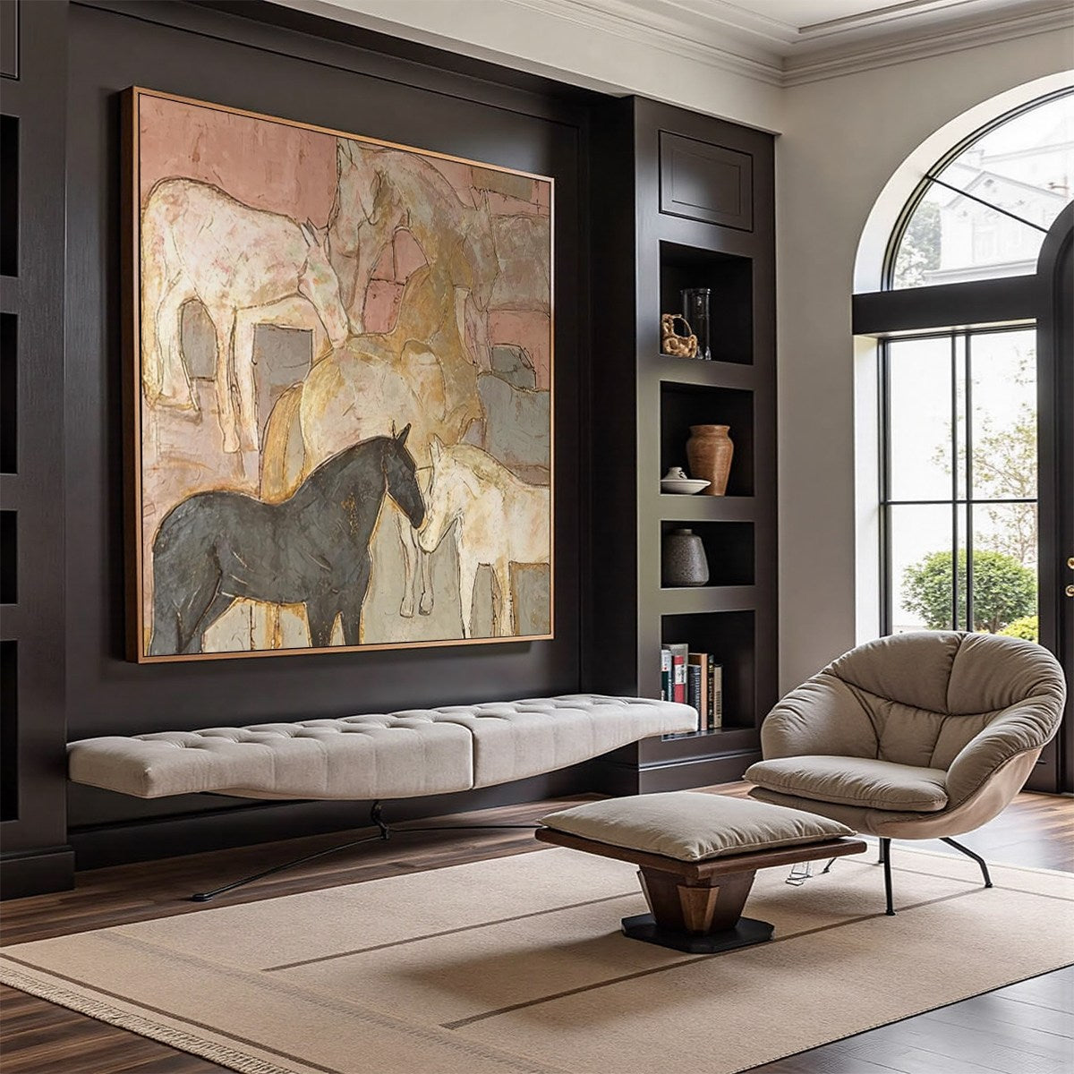 HERD WHISPERS: Figurative Textured Horse Painting - Image 7
