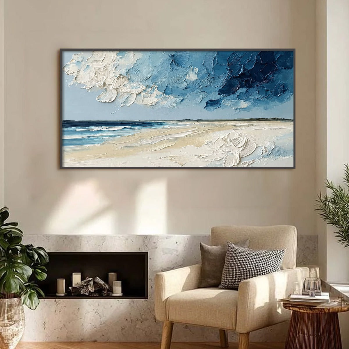 HORIZON'S BREATH: Textured Impasto Coastal Landscape Oil Painting - Image 2