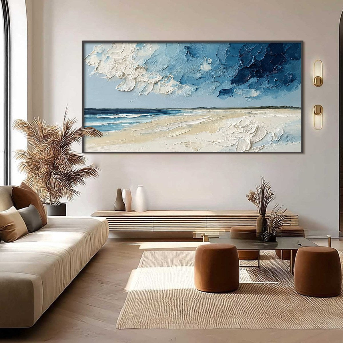 HORIZON'S BREATH: Textured Impasto Coastal Landscape Oil Painting - Image 6