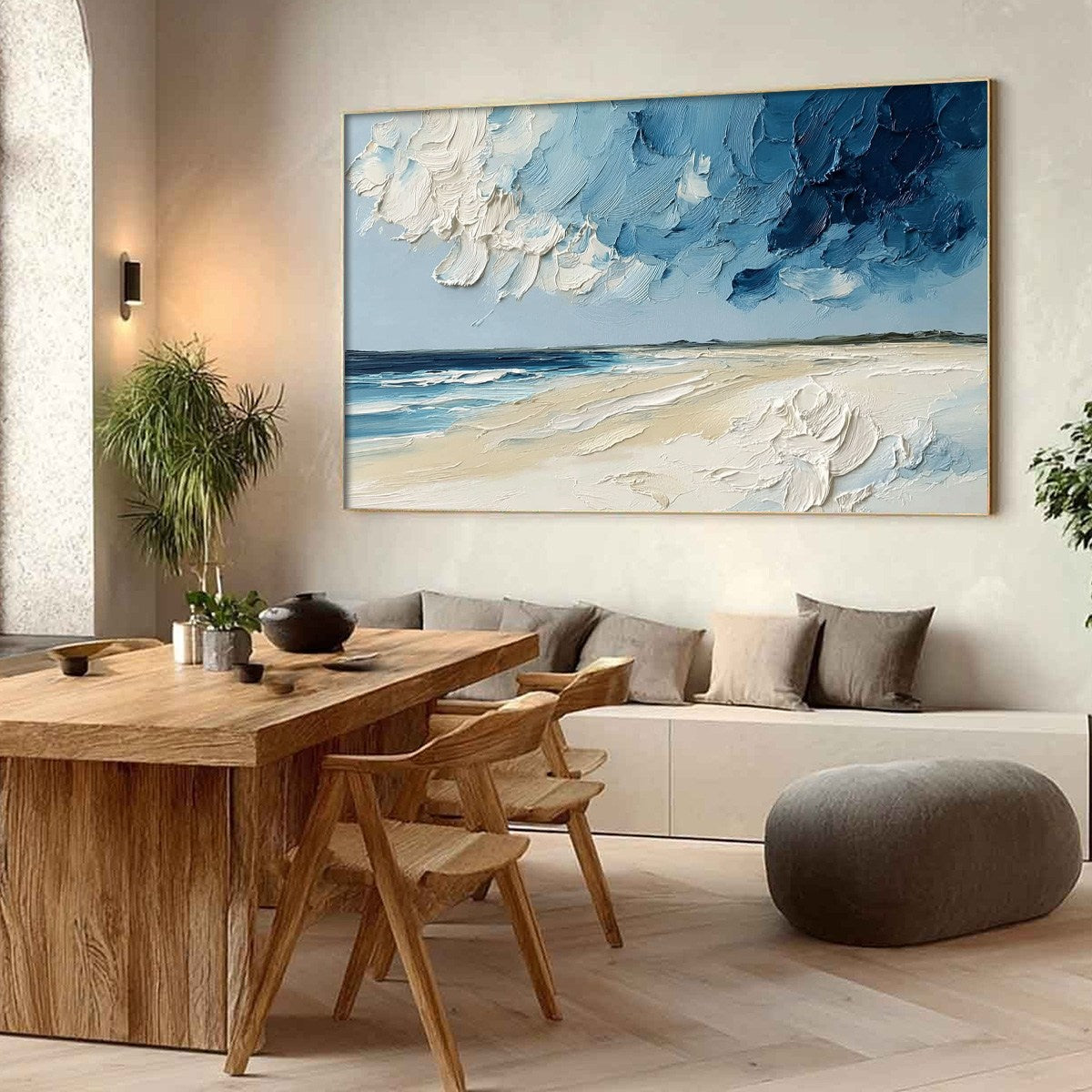 HORIZON'S BREATH: Textured Impasto Coastal Landscape Oil Painting - Image 7