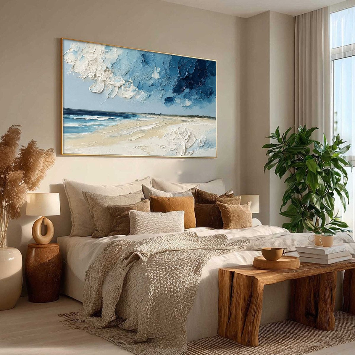 HORIZON'S BREATH: Textured Impasto Coastal Landscape Oil Painting - Image 8