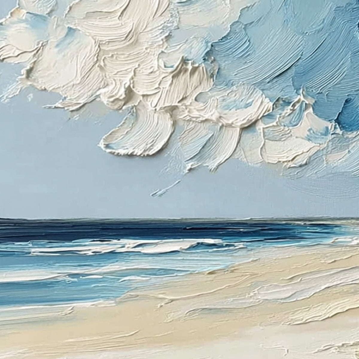 HORIZON'S BREATH: Textured Impasto Coastal Landscape Oil Painting - Image 3
