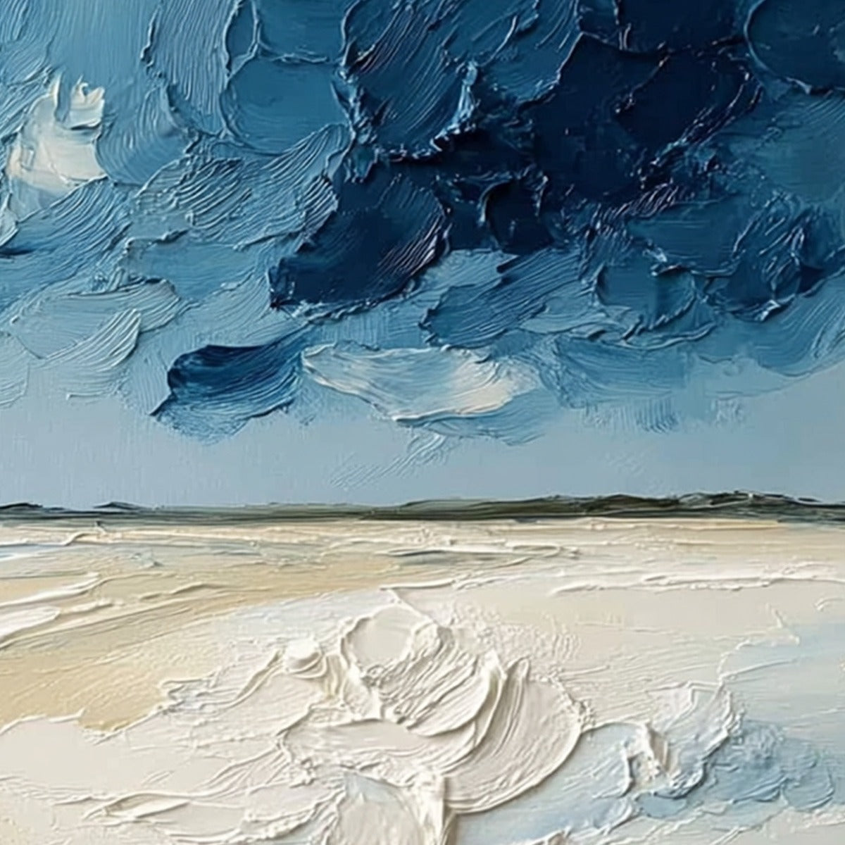 HORIZON'S BREATH: Textured Impasto Coastal Landscape Oil Painting - Image 5