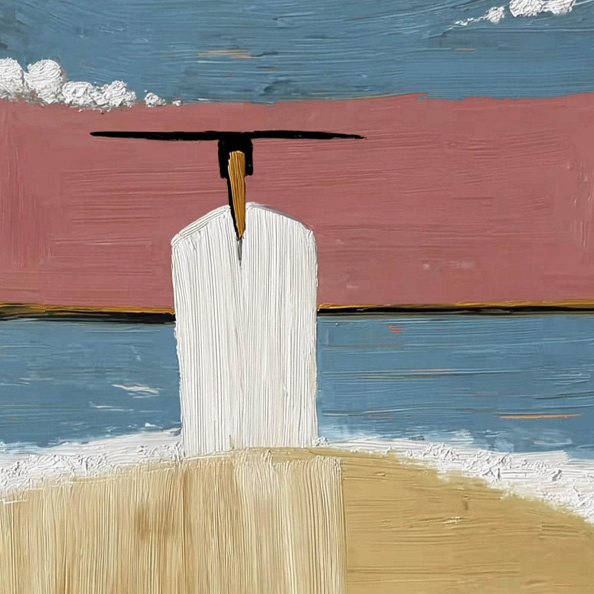 HORIZON'S EDGE: Textured Minimalist Abstract Seascape Painting - Image 3