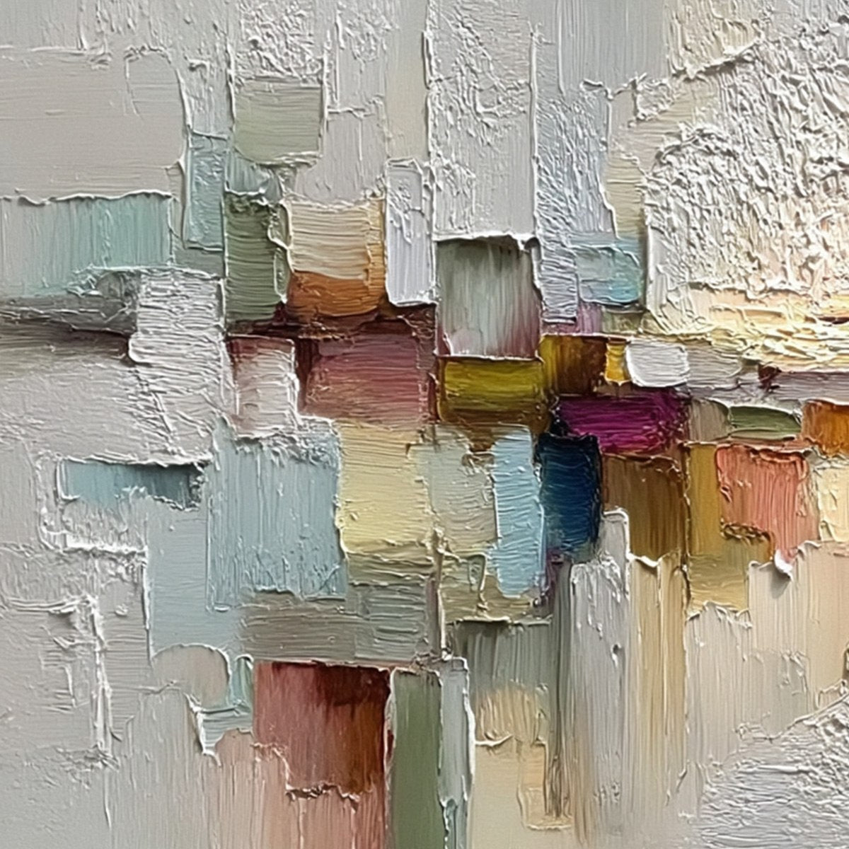 HORIZON'S EMBRACE: Heavily Textured Abstract Seascape Oil Painting - Image 3