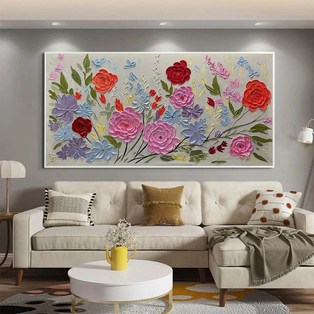 Hand-Painted Floral Oil Painting - Vibrant Garden Art - Image 5