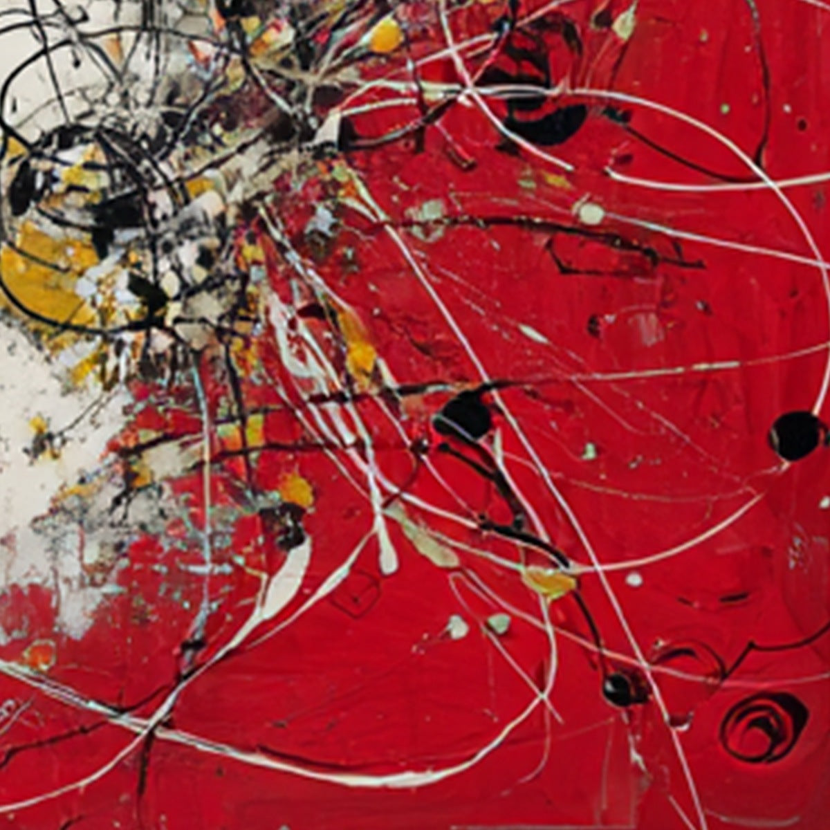 IGNITION: Bold Red and Black Abstract Expressionist Wall Art - Image 3