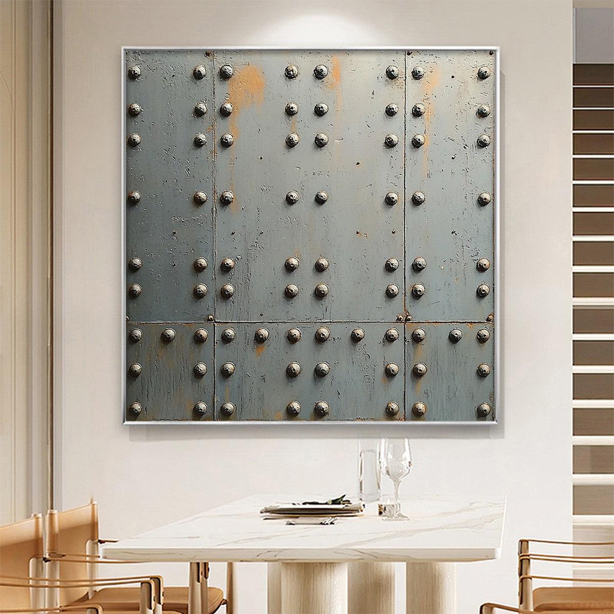 INDUSTRIAL STRENGTH: Textured Metal Panel Oil Painting - Image 5