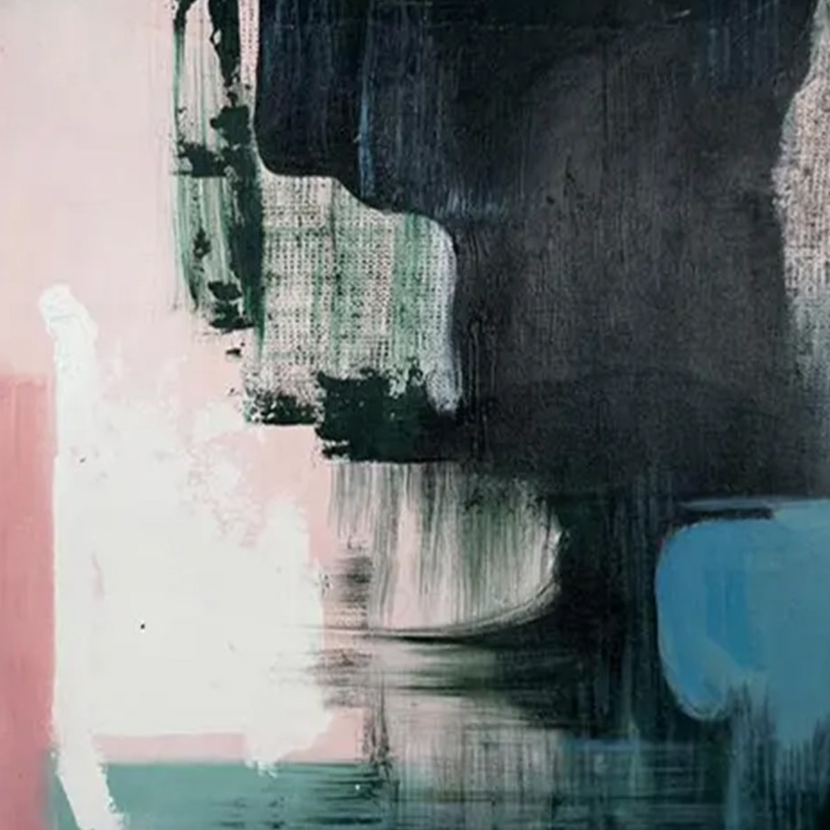 INK & BLOSSOM: Minimalist Abstract Color-Block Oil Painting - Image 3