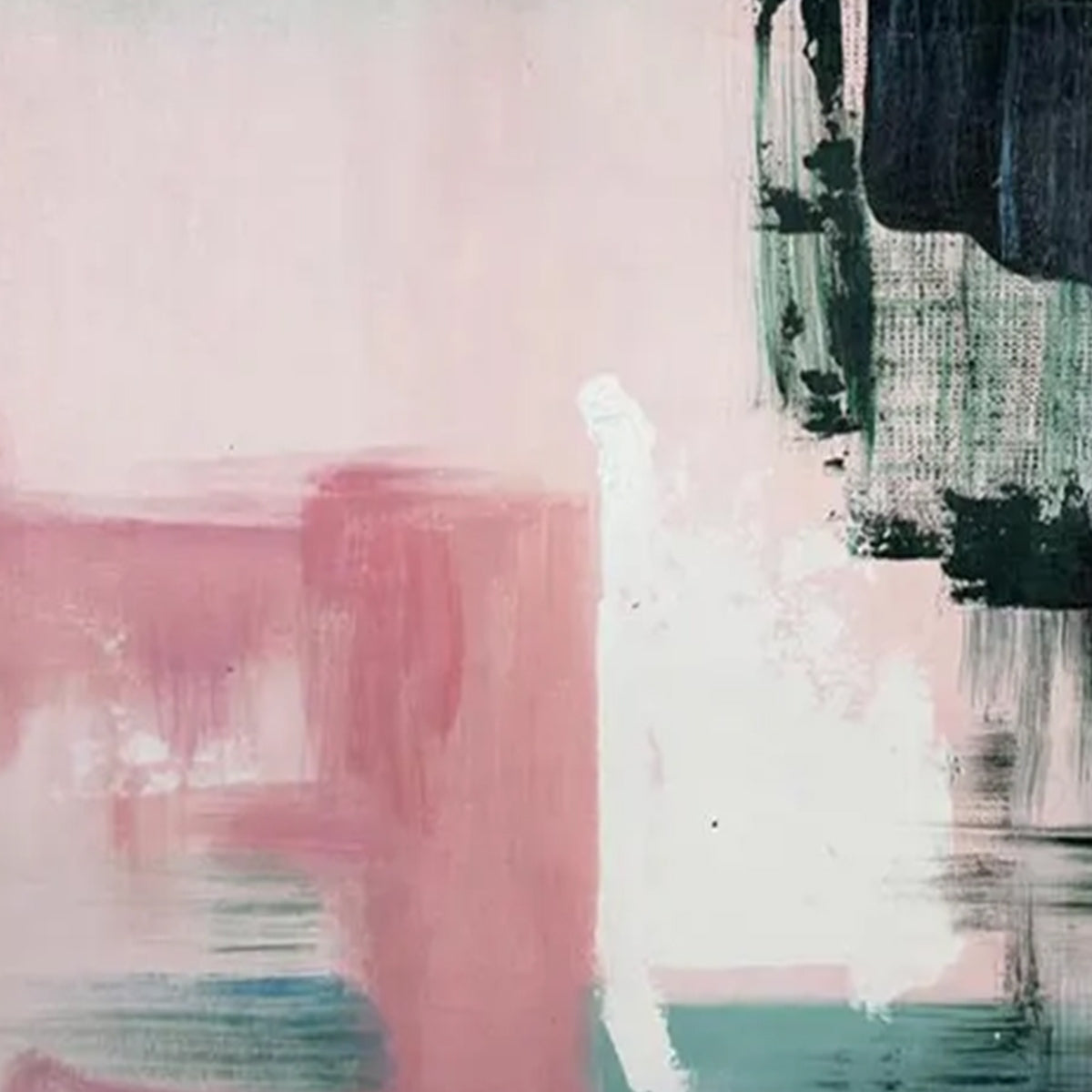 INK & BLOSSOM: Minimalist Abstract Color-Block Oil Painting - Image 5
