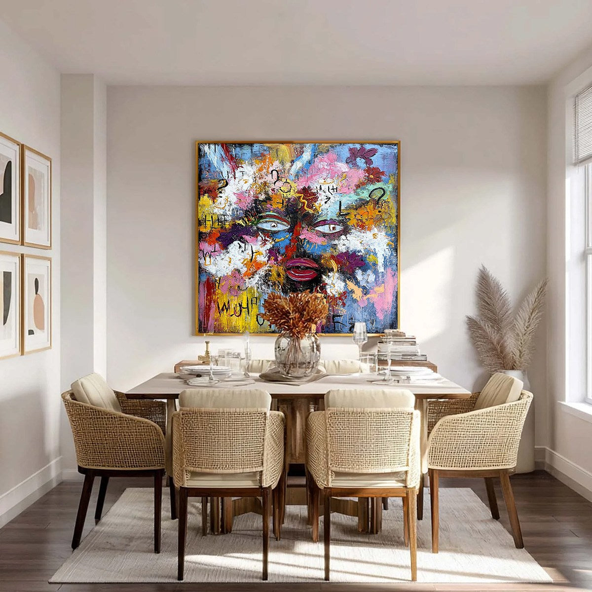 INNER DIALOGUE: Colorful Abstract Portrait Impasto Wall Art - Image 4