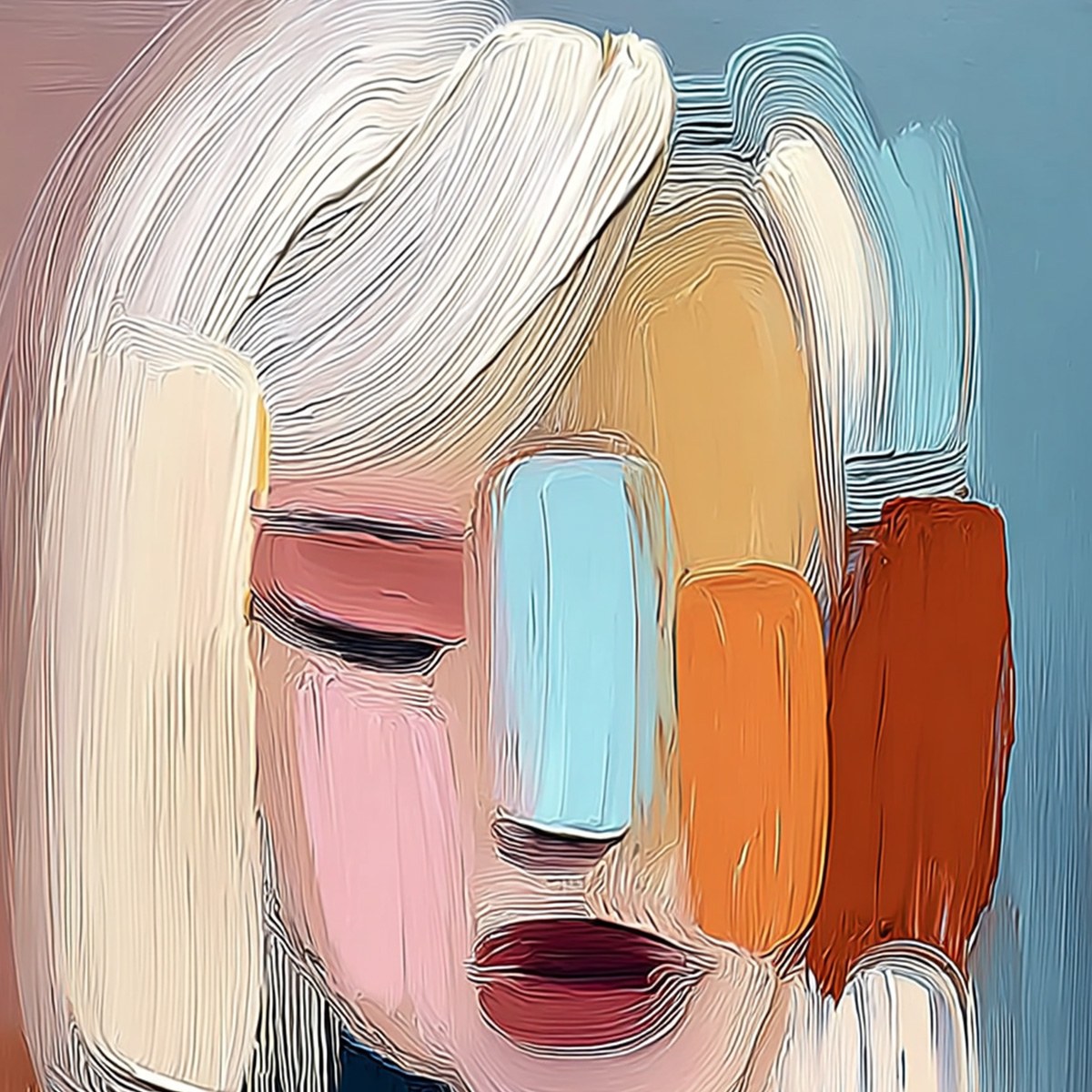 INNER GAZE: Colorful Abstract Figurative Portrait Painting - Image 3