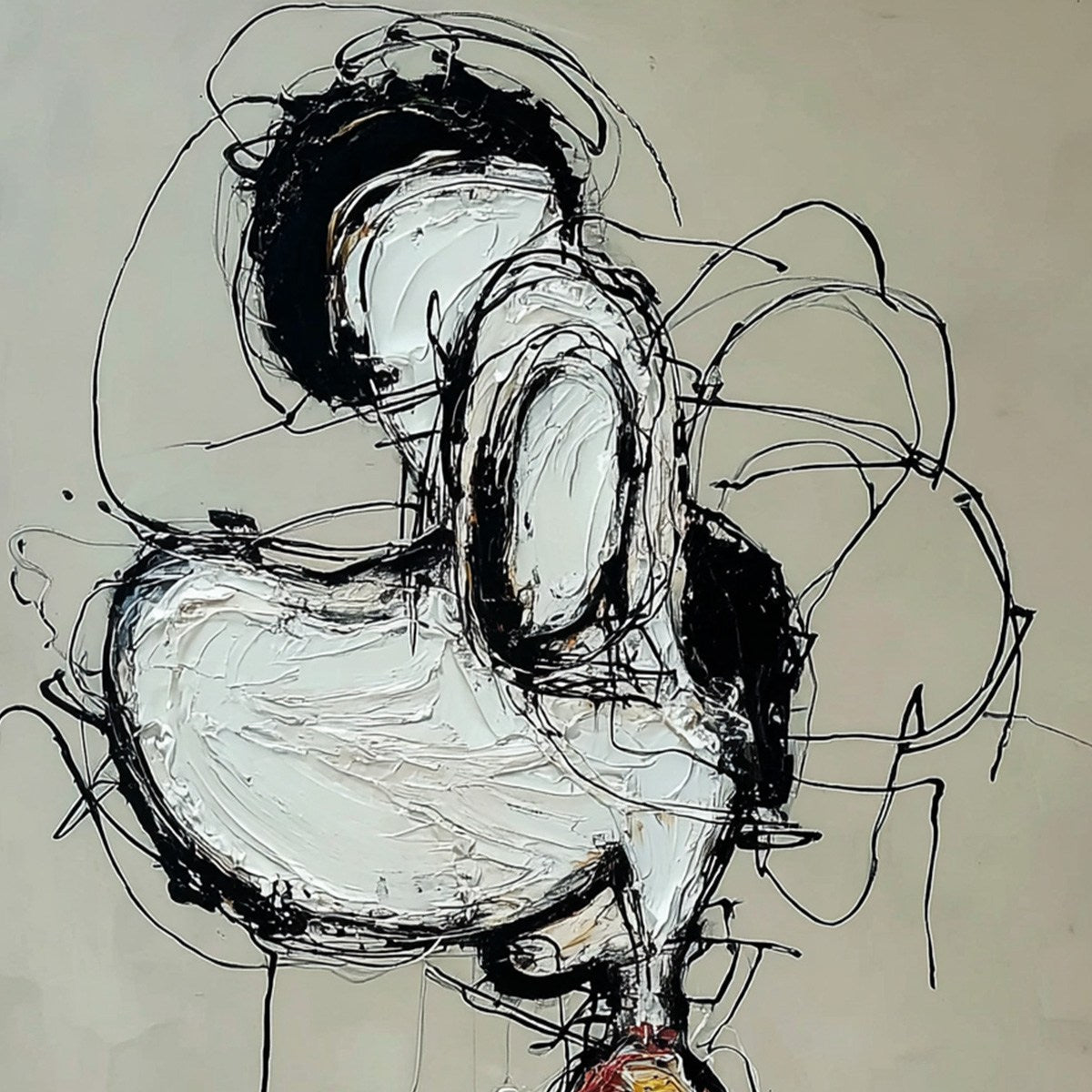 INNER MONOLOGUE: Expressive Abstract Figurative Impasto Wall Art - Image 3