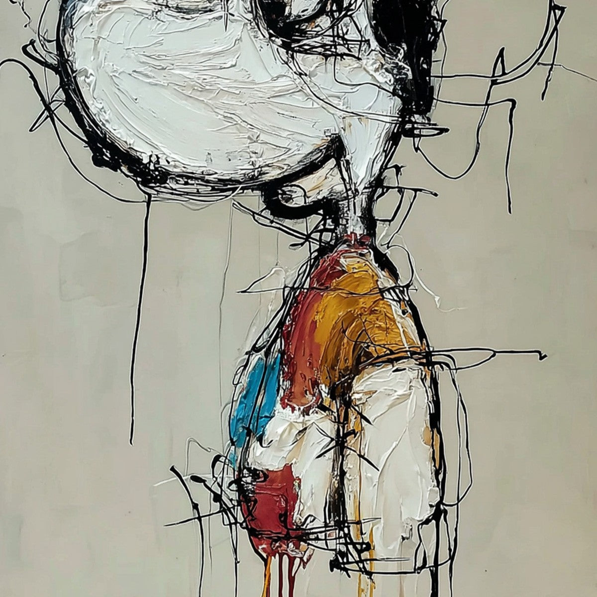 INNER MONOLOGUE: Expressive Abstract Figurative Impasto Wall Art - Image 5