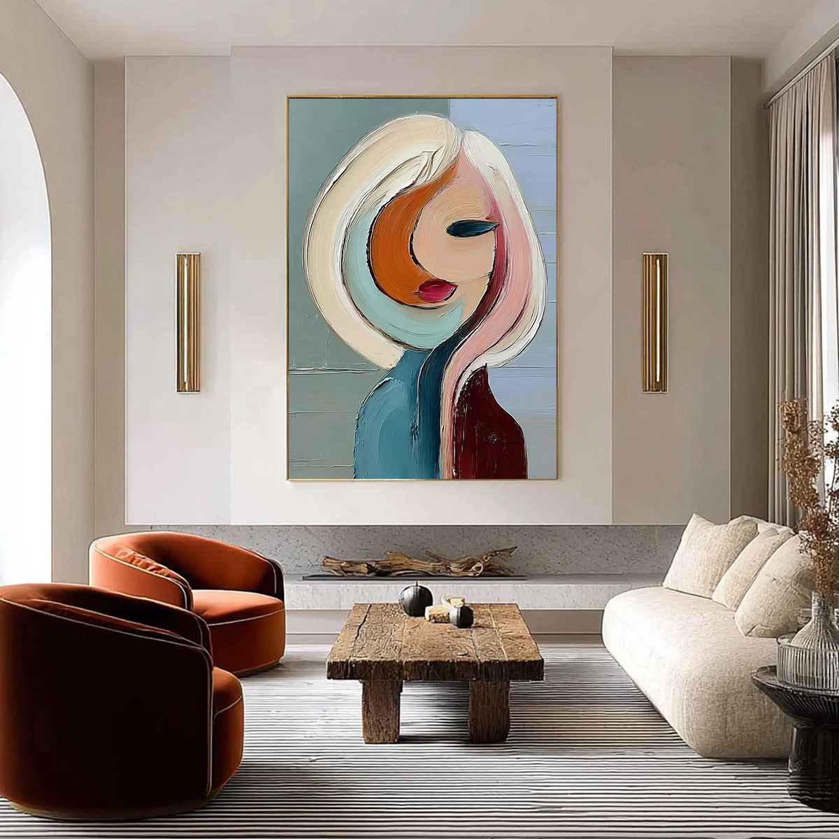 INNER WORLD: Textured Abstract Figurative Portrait Painting - Image 4