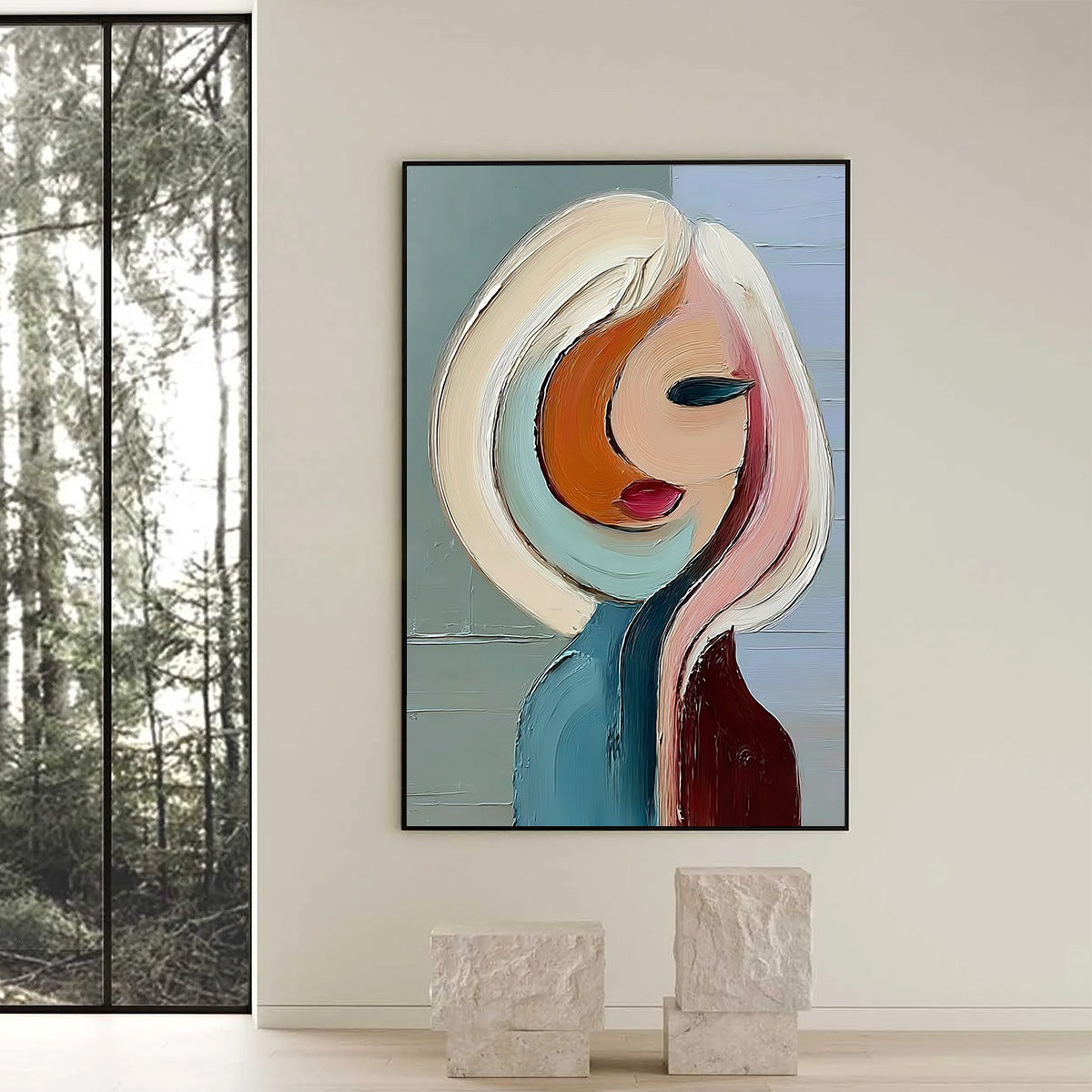 INNER WORLD: Textured Abstract Figurative Portrait Painting - Image 2
