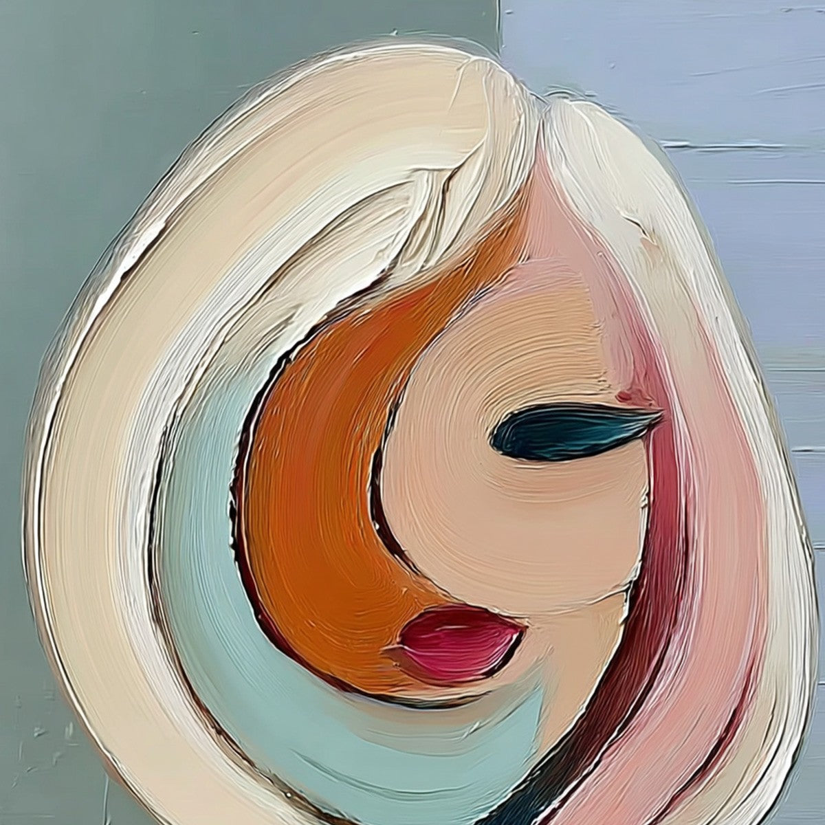 INNER WORLD: Textured Abstract Figurative Portrait Painting - Image 3