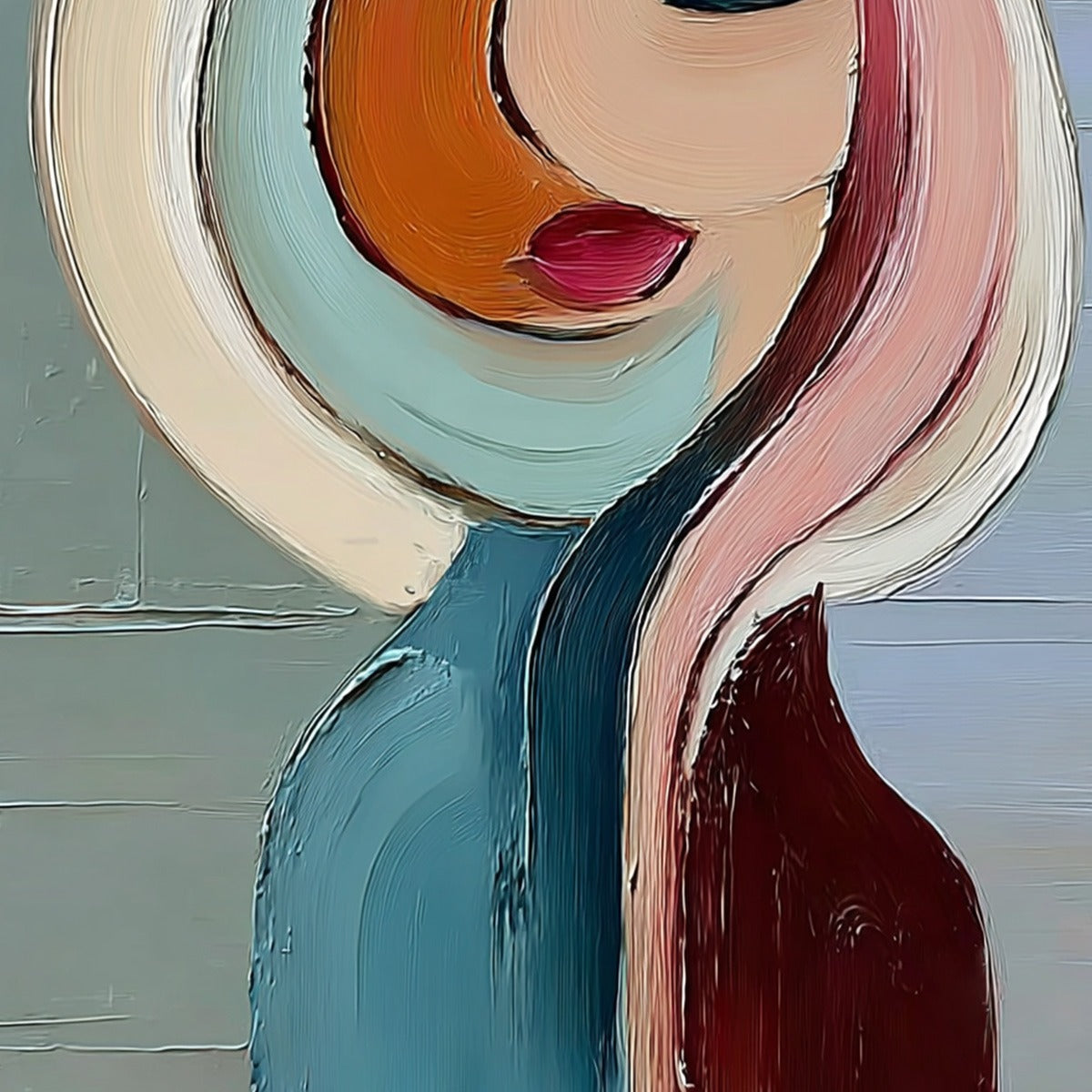 INNER WORLD: Textured Abstract Figurative Portrait Painting - Image 5