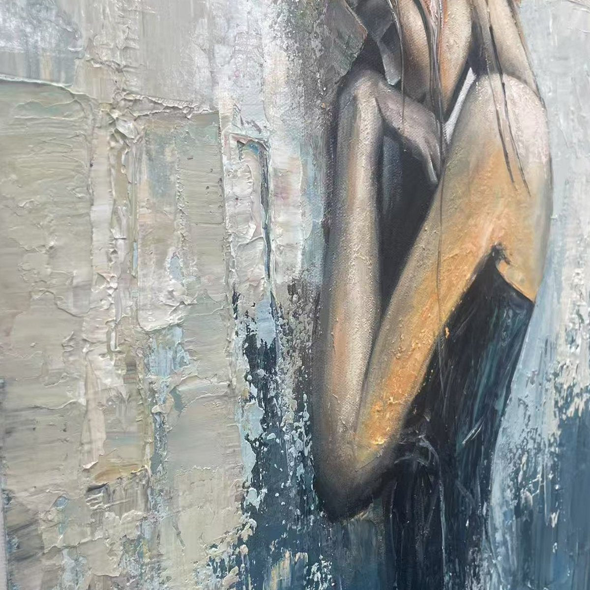 INNER REFLECTIONS: Textured Portrait Oil Painting - Image 5