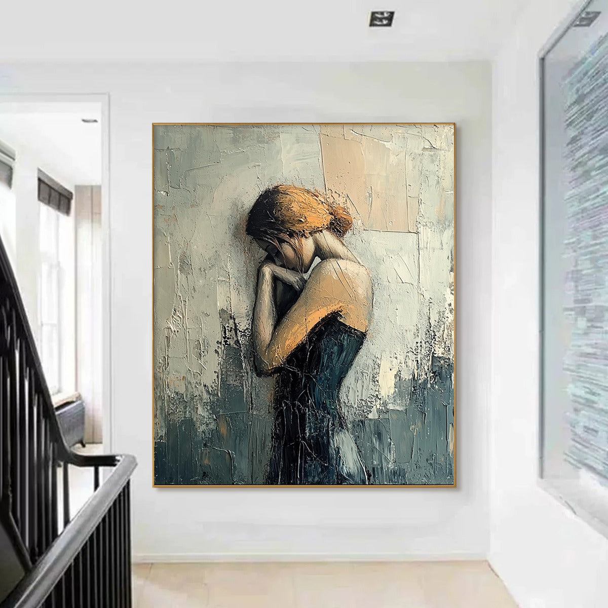 INNER REFLECTIONS: Textured Portrait Oil Painting - Image 4