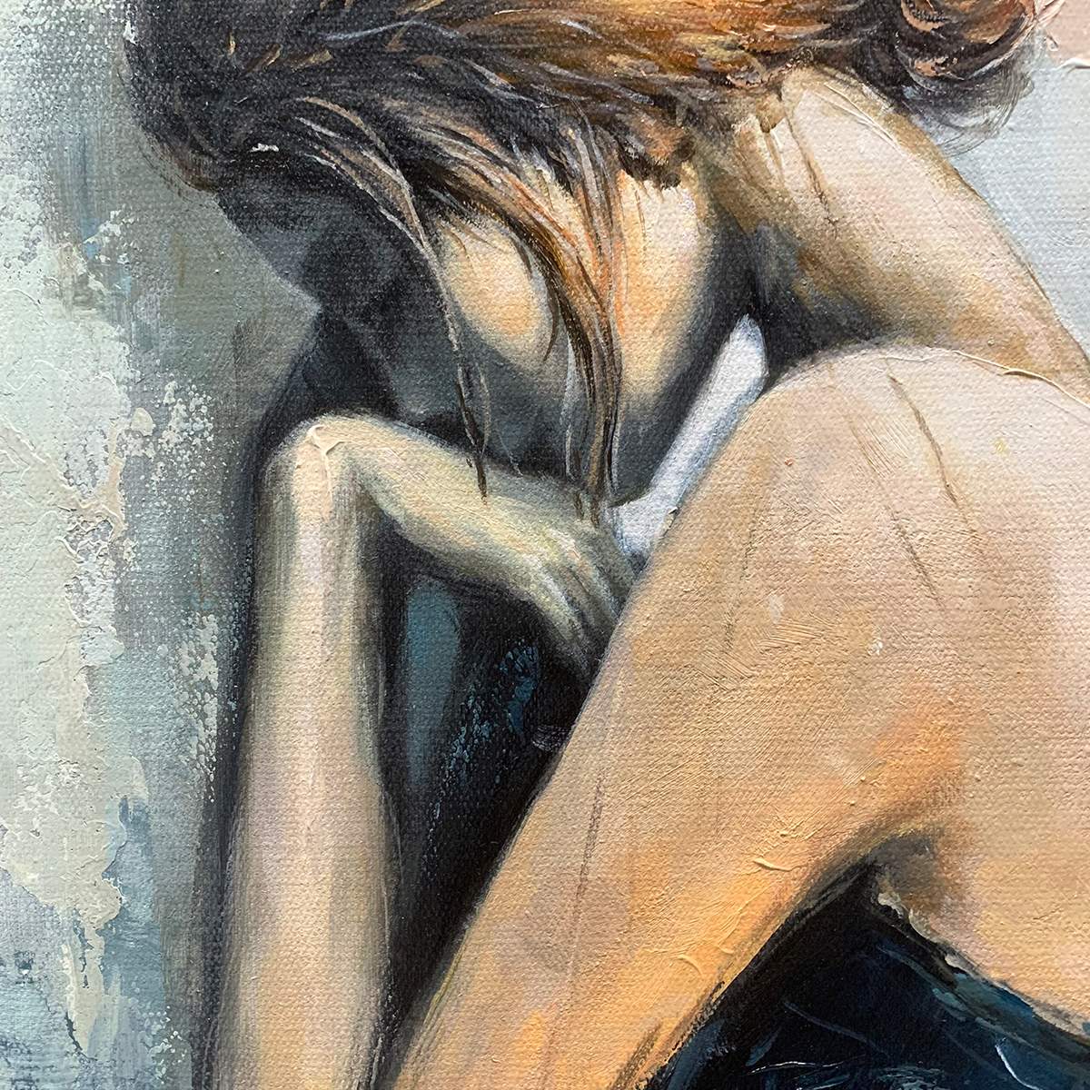 INNER REFLECTIONS: Textured Portrait Oil Painting - Image 3